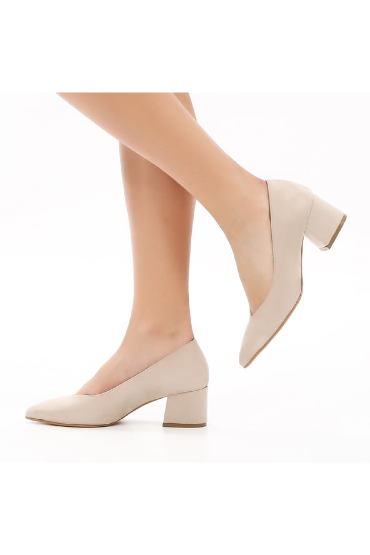 V Dekolteli Kısa Topuk Kadın Topuklu Ayakkabı - Görsel 4