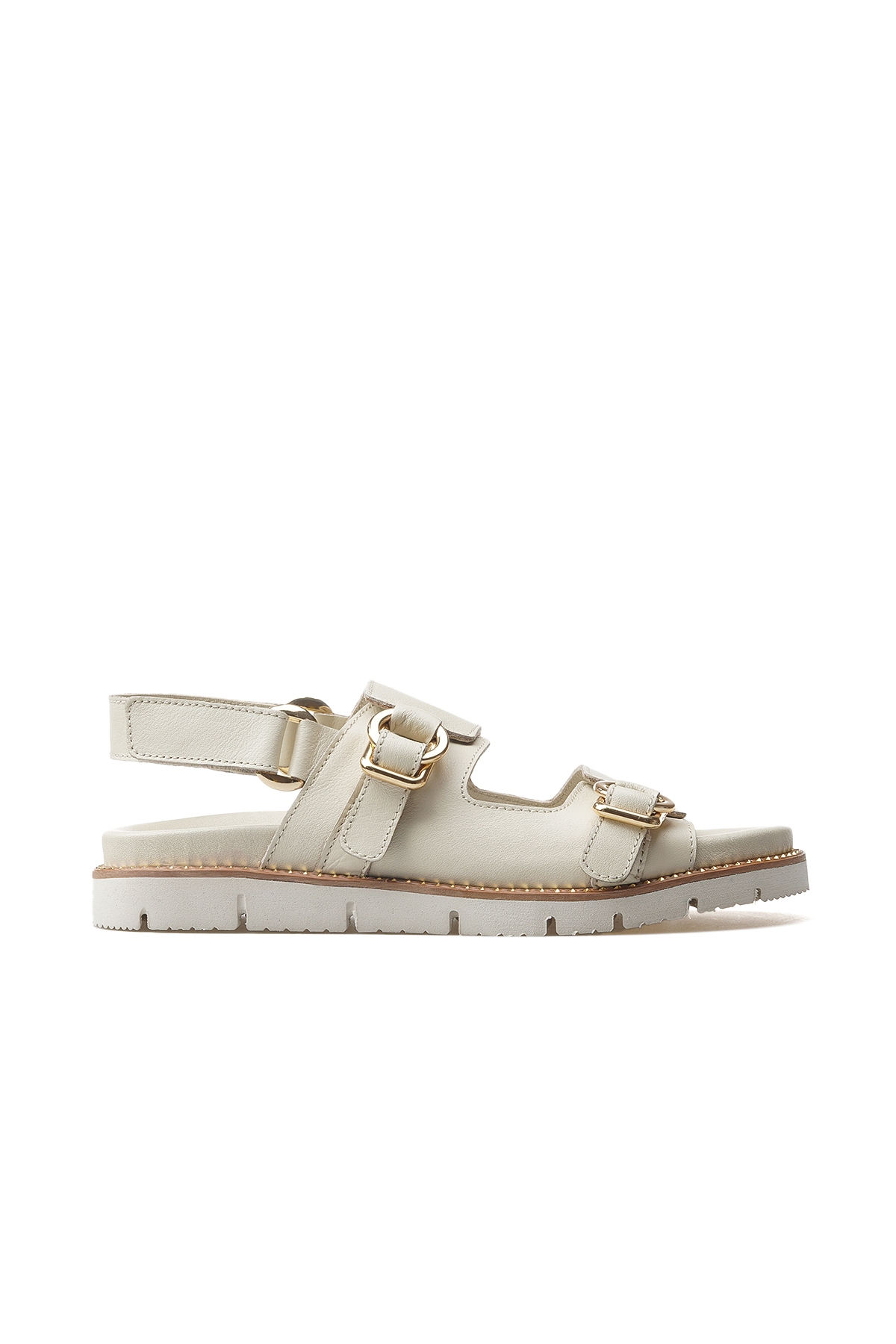 Kadın Hakiki Deri Toka Detaylı Casual Sandalet 25y 25440013y Z Bej - Görsel 2