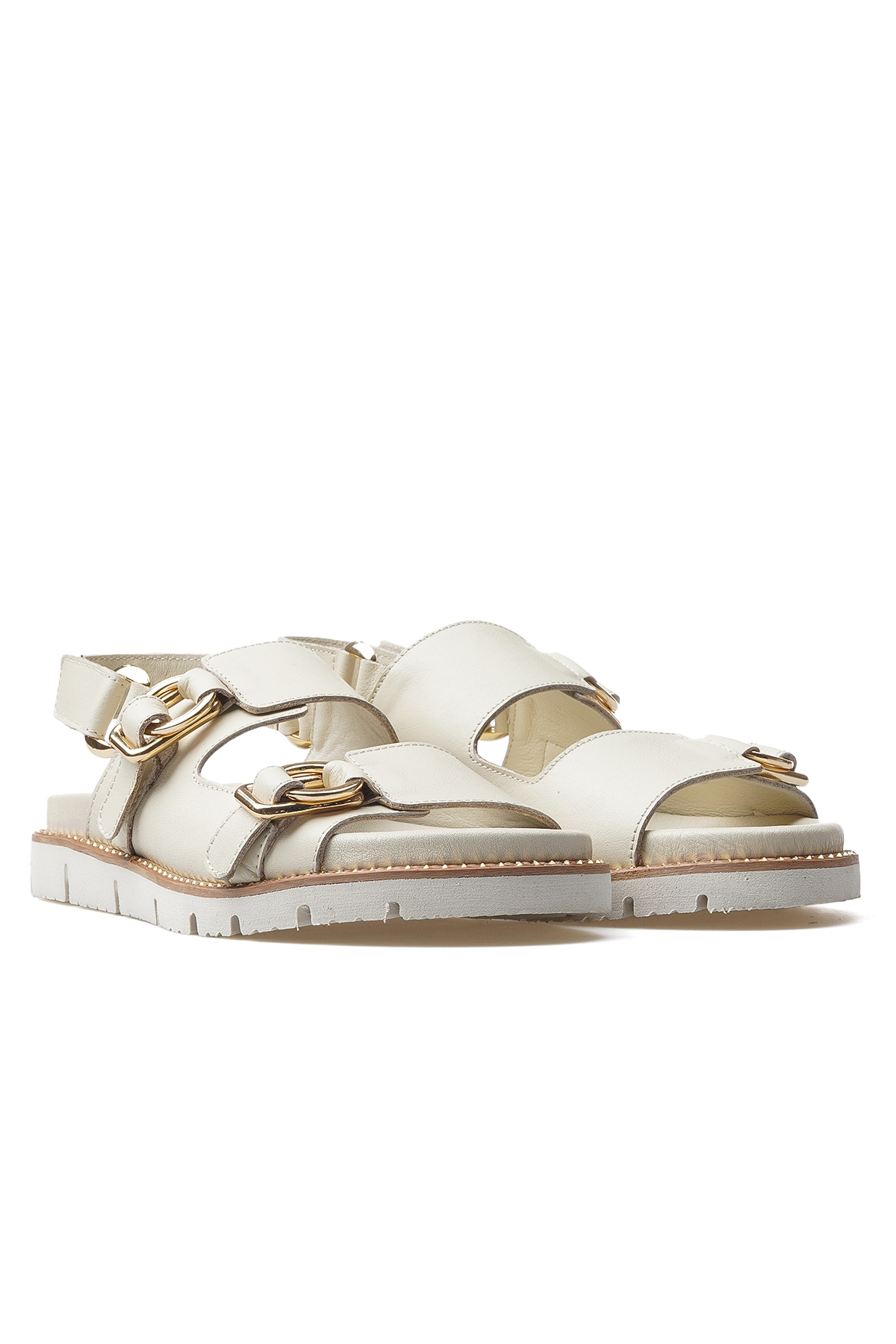 Kadın Hakiki Deri Toka Detaylı Casual Sandalet 25y 25440013y Z Bej - Görsel 6