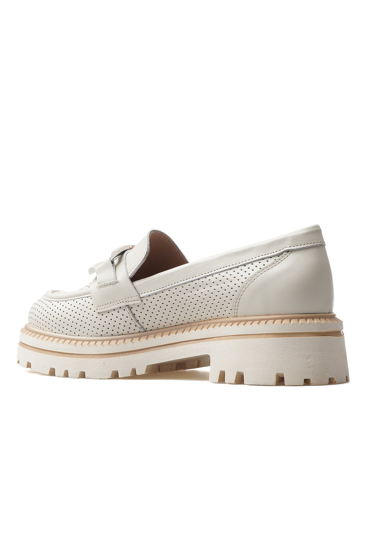 Kadın Hakiki Deri Toka Detaylı Casual Ayakkabı 25y 2411530y Z Bej - Görsel 4