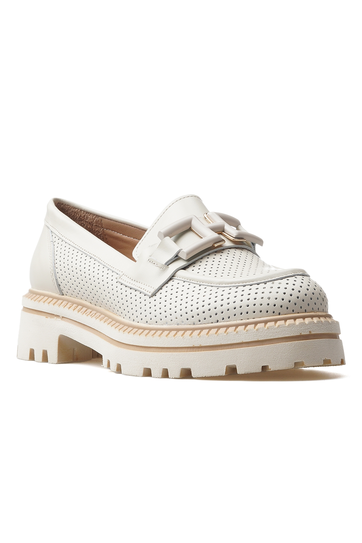 Kadın Hakiki Deri Toka Detaylı Casual Ayakkabı 25y 2411530y Z Bej - Görsel 5