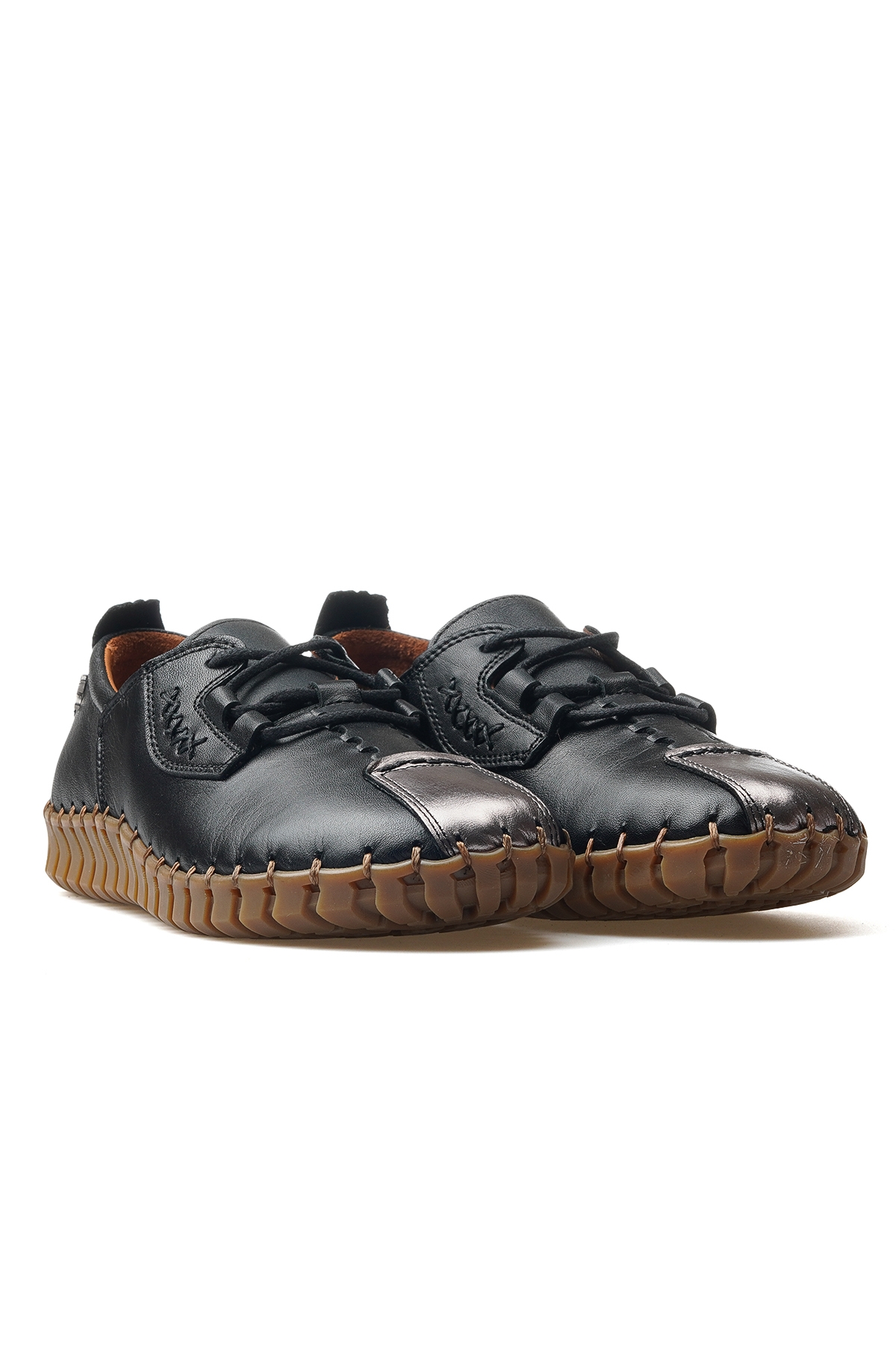 Kadın Hakiki Deri Ortopedik Taban Casual Ayakkabı 25y 2010724y Z Siyah - Görsel 6