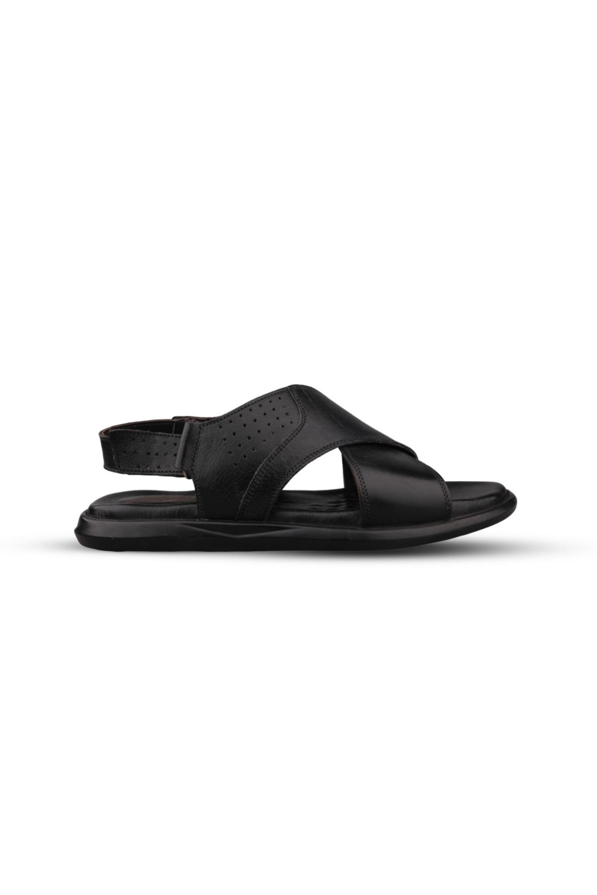 Erkek Günlük Sandalet - Siyah, Deri - Görsel 2