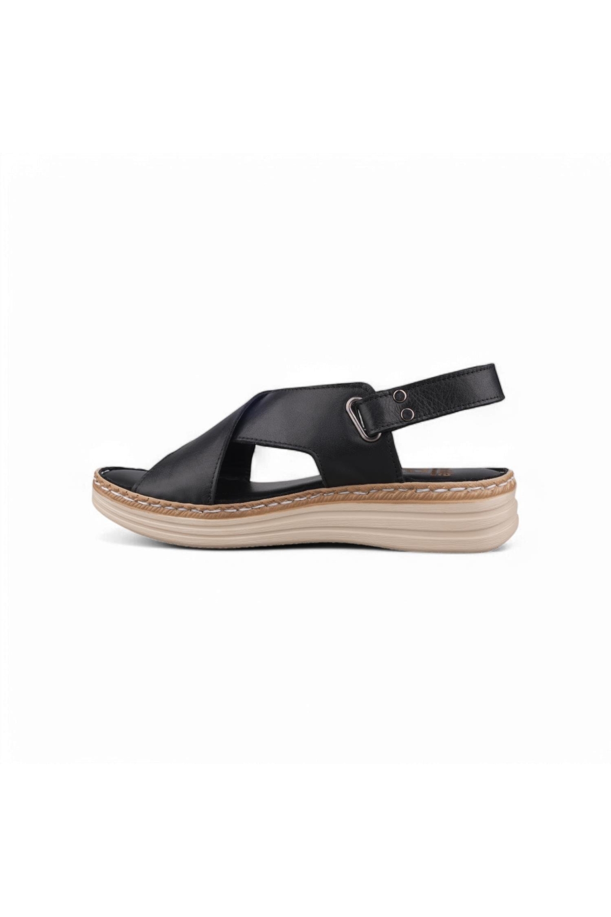 Kadın SIYAH Günlük Sandalet - Siyah, Deri - Görsel 4
