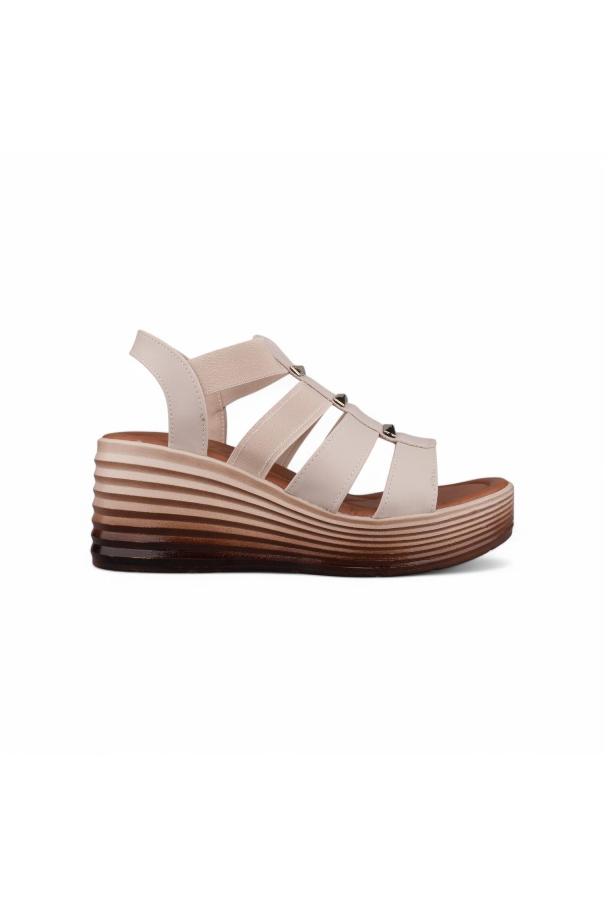 Kadın Günlük Sandalet - Bej, Deri - Görsel 5