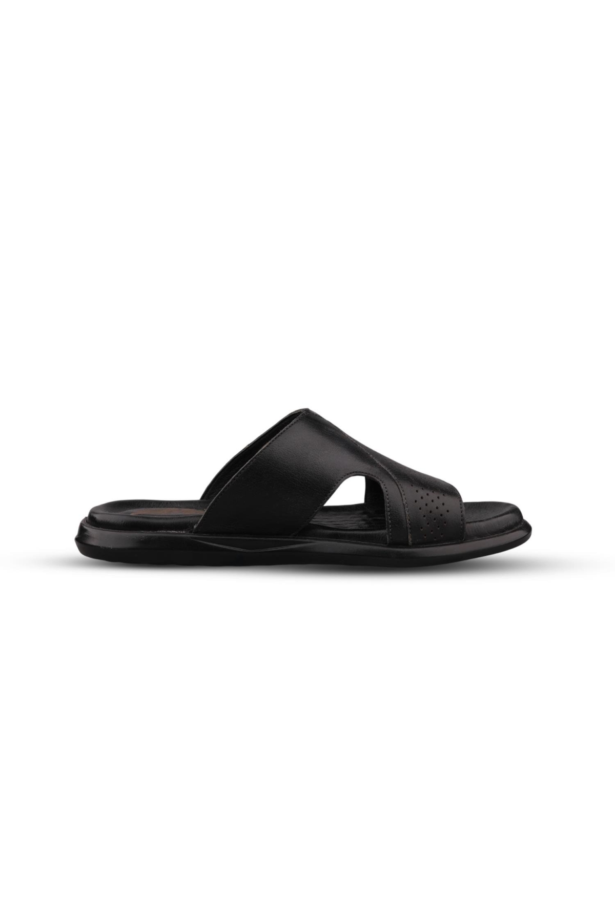 Erkek Günlük Terlik - Siyah, Deri - Görsel 4