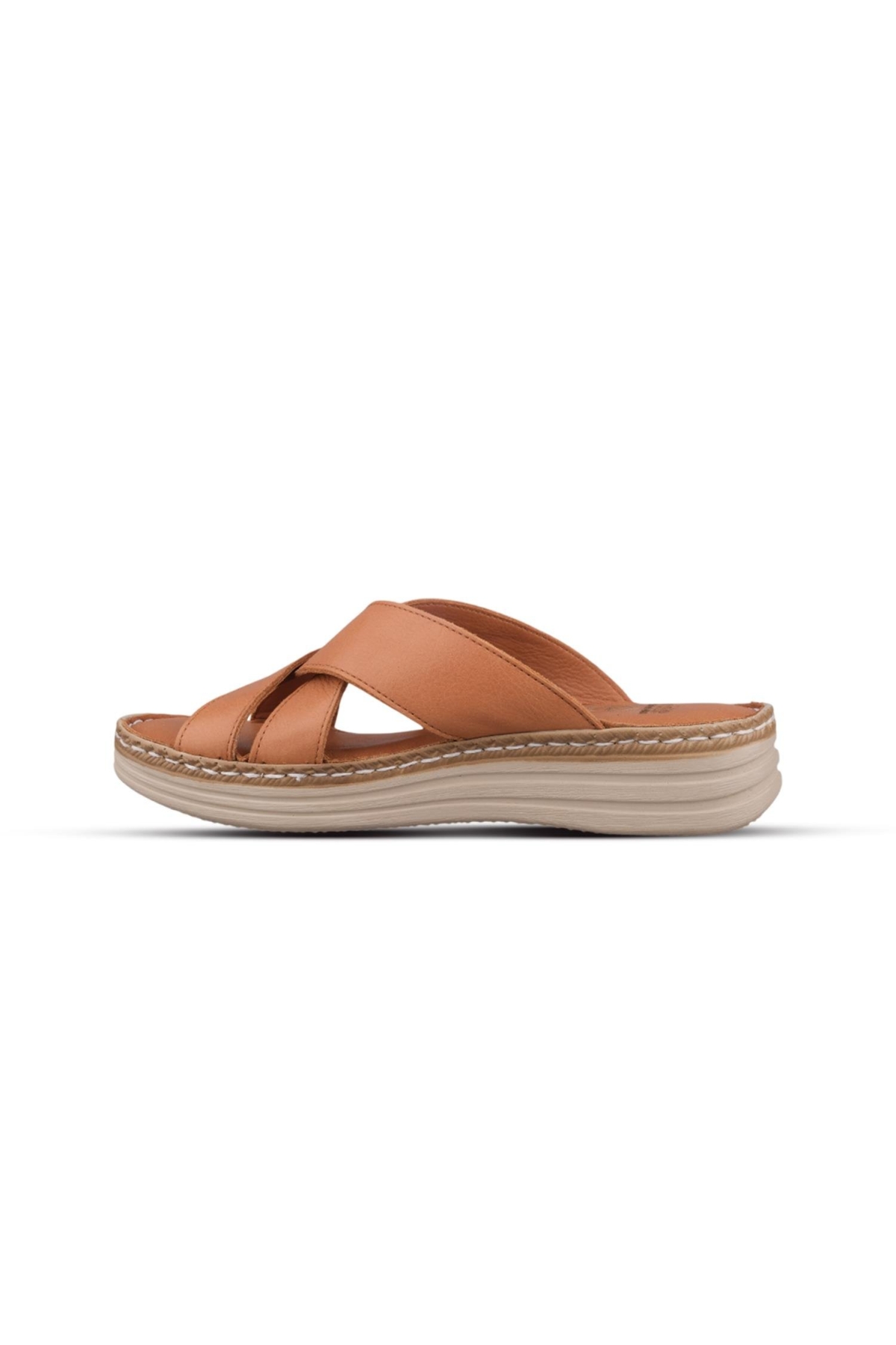Kadın Günlük Terlik - Taba, Deri - Görsel 5