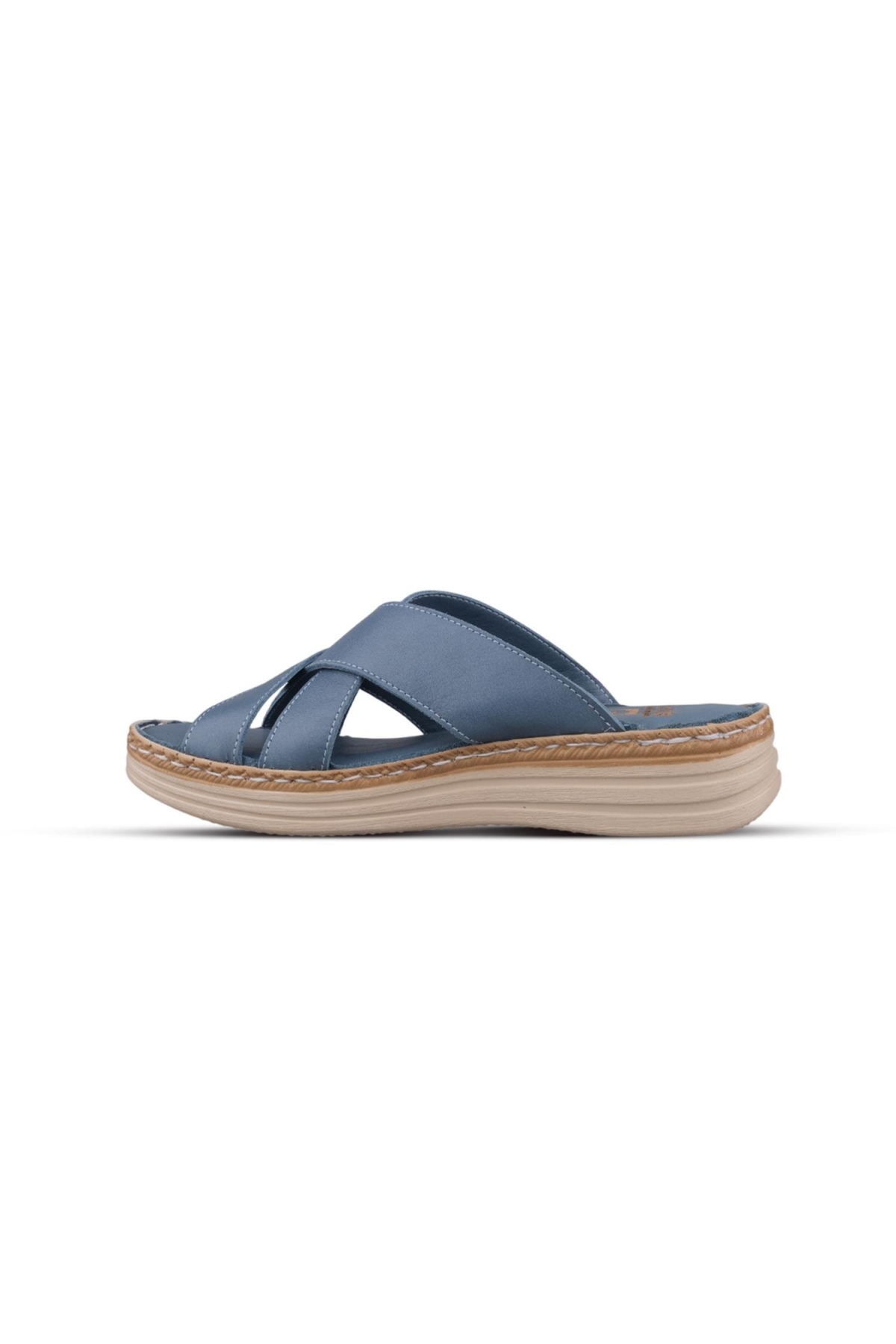 Kadın Günlük Terlik - Mavi, Deri - Görsel 5