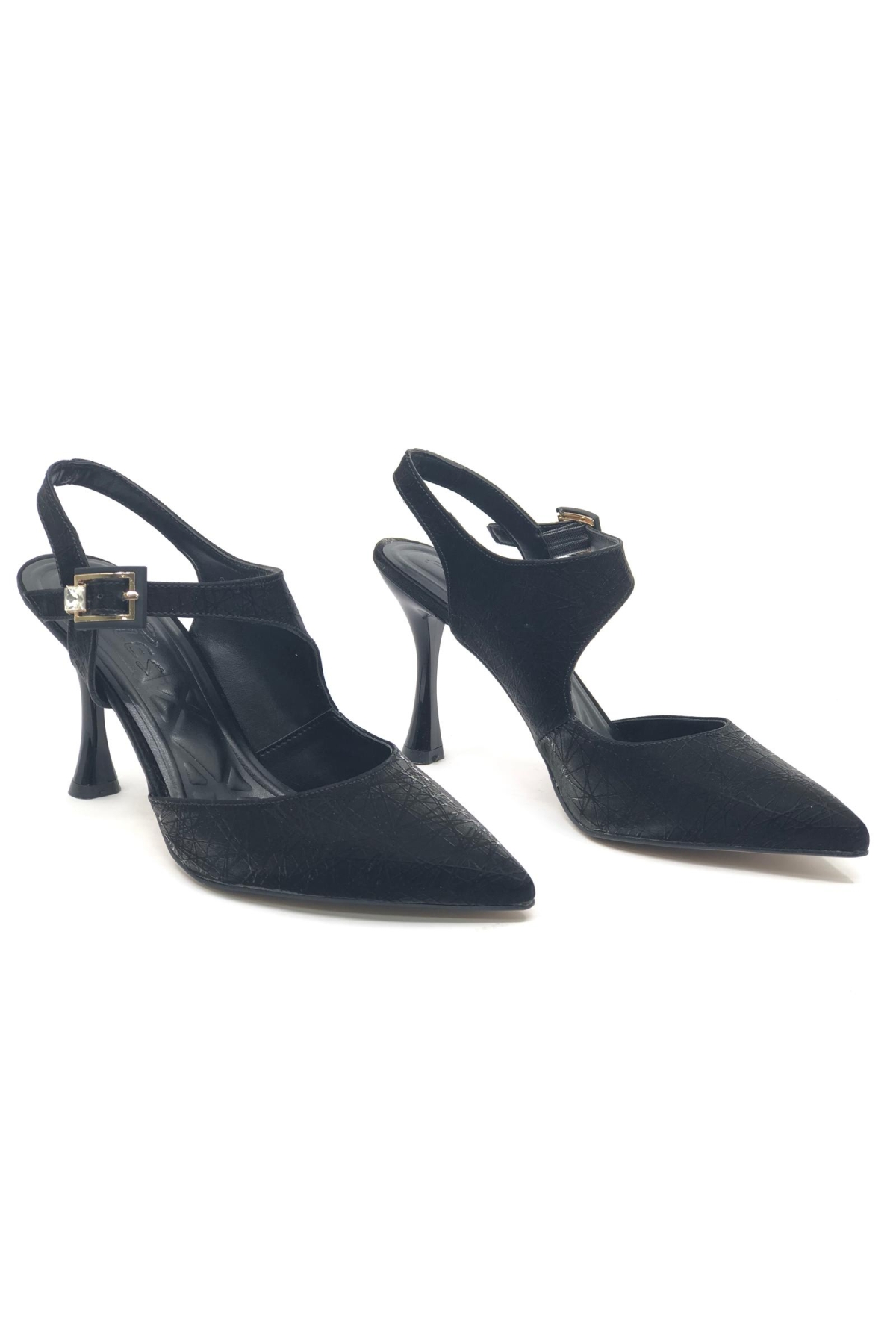 Okitam Toka Detaylı Arkası Açık Stiletto Kadın Topuklu Ayakkabı - Görsel 3