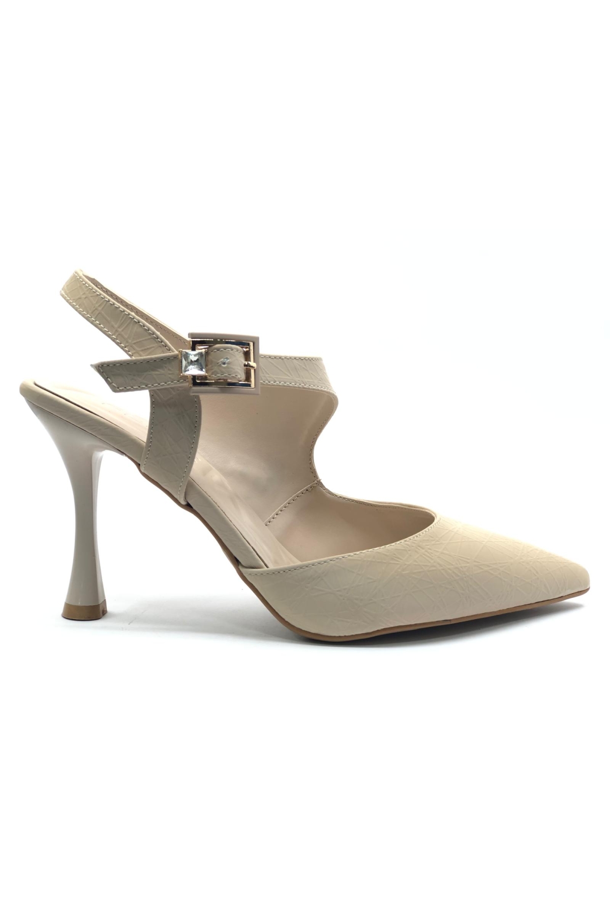 Okitam Toka Detaylı Arkası Açık Stiletto Kadın Topuklu Ayakkabı - Görsel 2