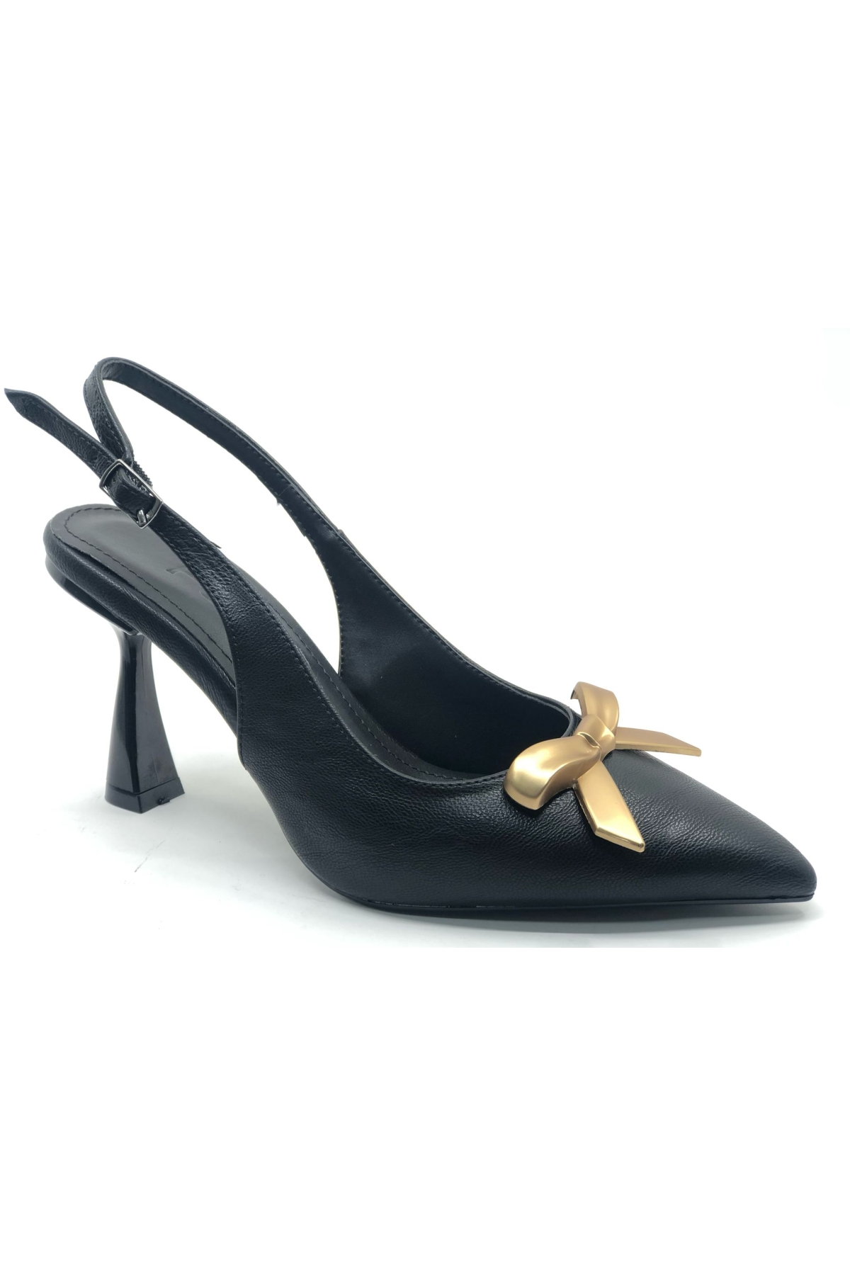 Kurdela Toka Detaylı Arkası Açık Stiletto Kadın Topuklu Ayakkabı - Görsel 2