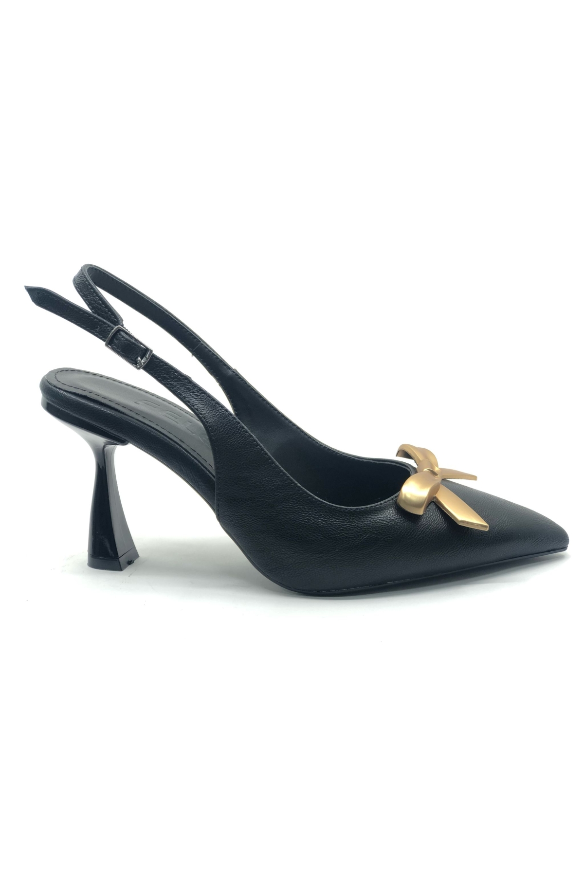 Kurdela Toka Detaylı Arkası Açık Stiletto Kadın Topuklu Ayakkabı - Görsel 5