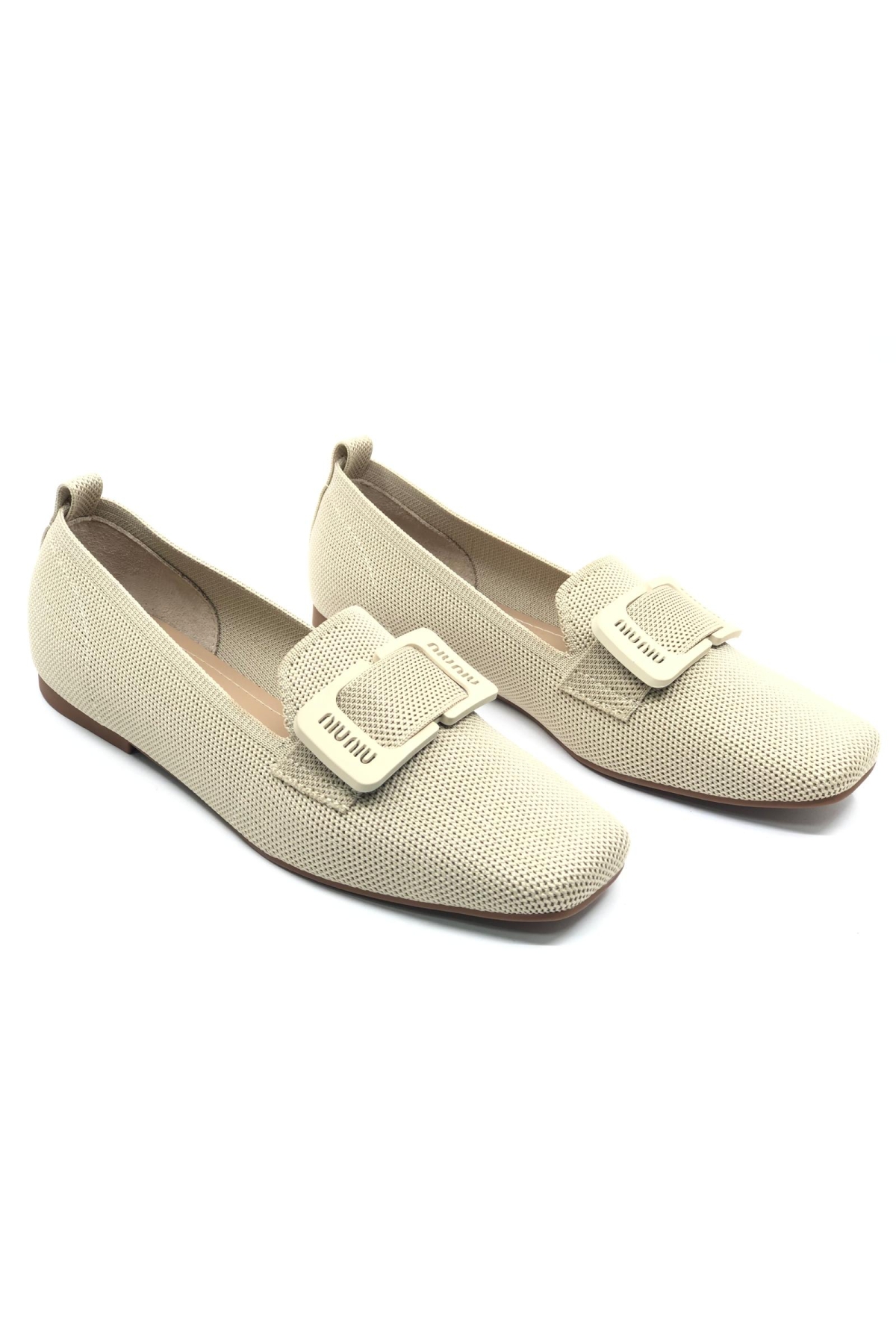 Triko Detaylı Küt Burun Kadın Babet Ayakkabı - Görsel 3