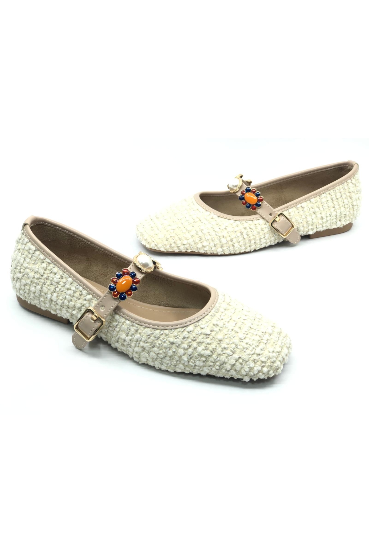 İnci Toka Detaylı Kadın Babet Ayakkabı - Görsel 4