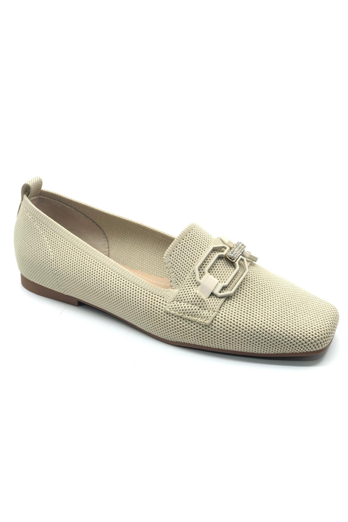 Triko Toka Detaylı Küt Burun Kadın Babet Ayakkabı - Görsel 5