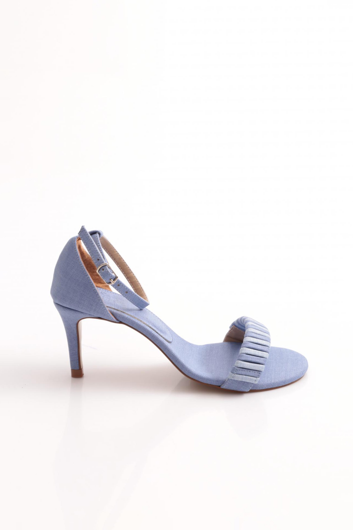 5315 Kadin Bilekten Bağlama Renkli Şerit Topuklu Ayakkabi - Görsel 2