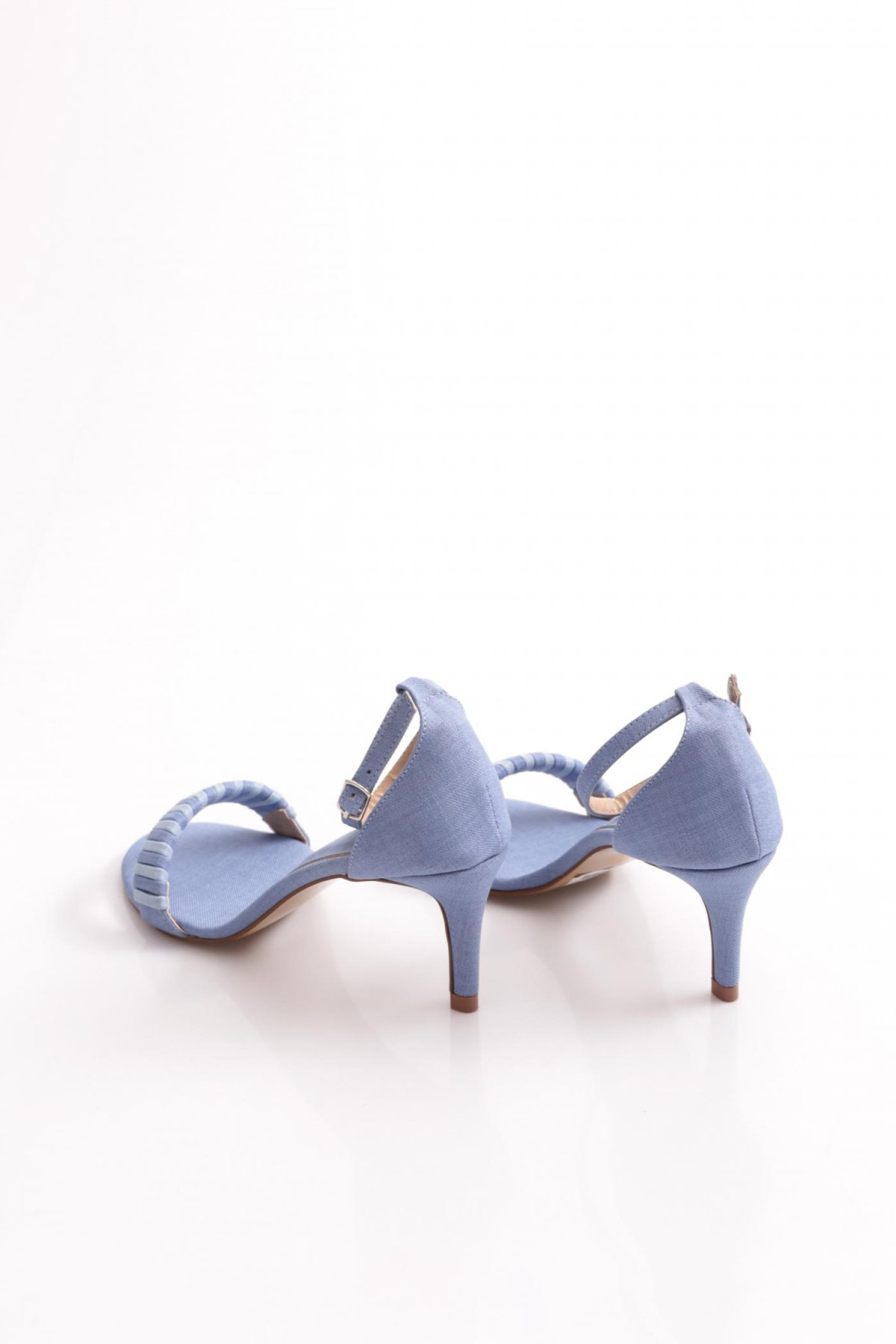 5315 Kadin Bilekten Bağlama Renkli Şerit Topuklu Ayakkabi - Görsel 4