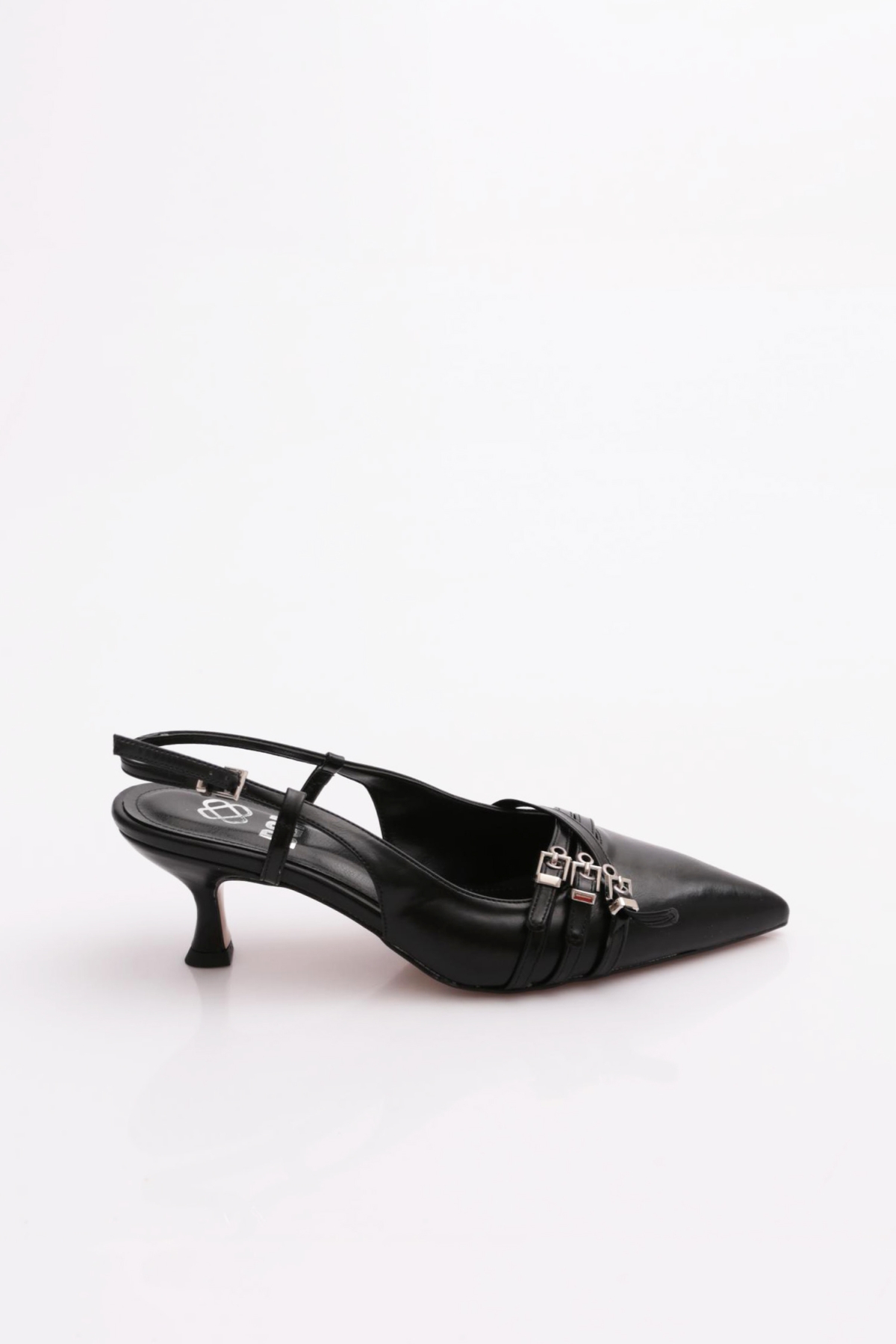 6851 Kadin Kemer Detayli Topuklu Ayakkabi - Görsel 2