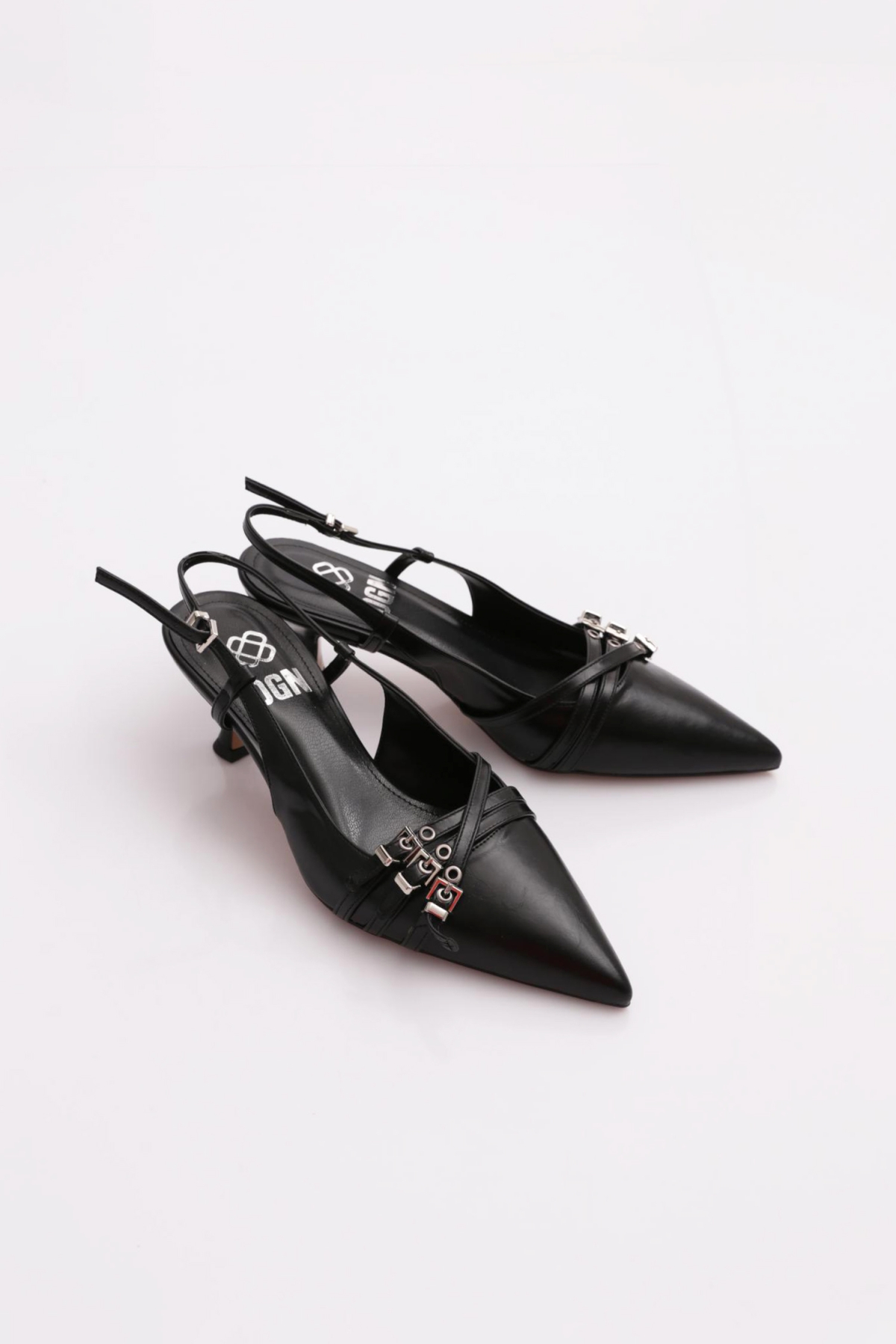 6851 Kadin Kemer Detayli Topuklu Ayakkabi - Görsel 3