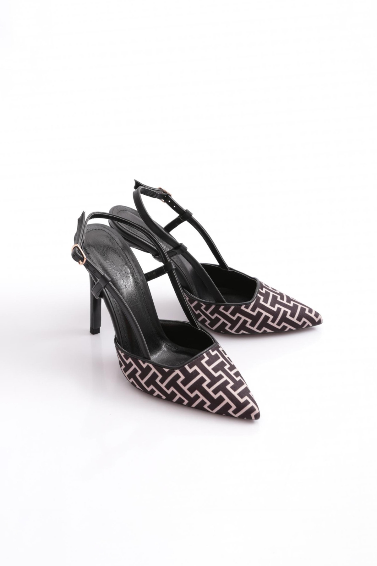 Dgn Dgn Siyah 6305-2 Kadin Arkadan Bağlamali Topuklu Ayakkabi Topuklu Ayakkabı | Flo Siyah - 3. görsel
