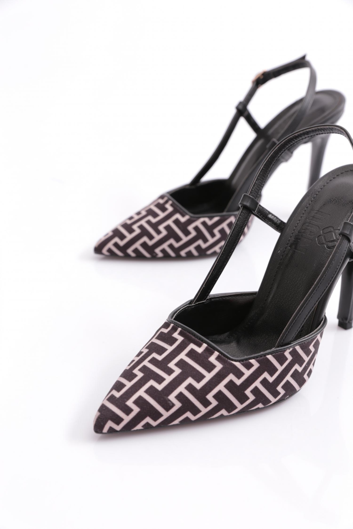 Dgn Dgn Siyah 6305-2 Kadin Arkadan Bağlamali Topuklu Ayakkabi Topuklu Ayakkabı | Flo Siyah - 5. görsel