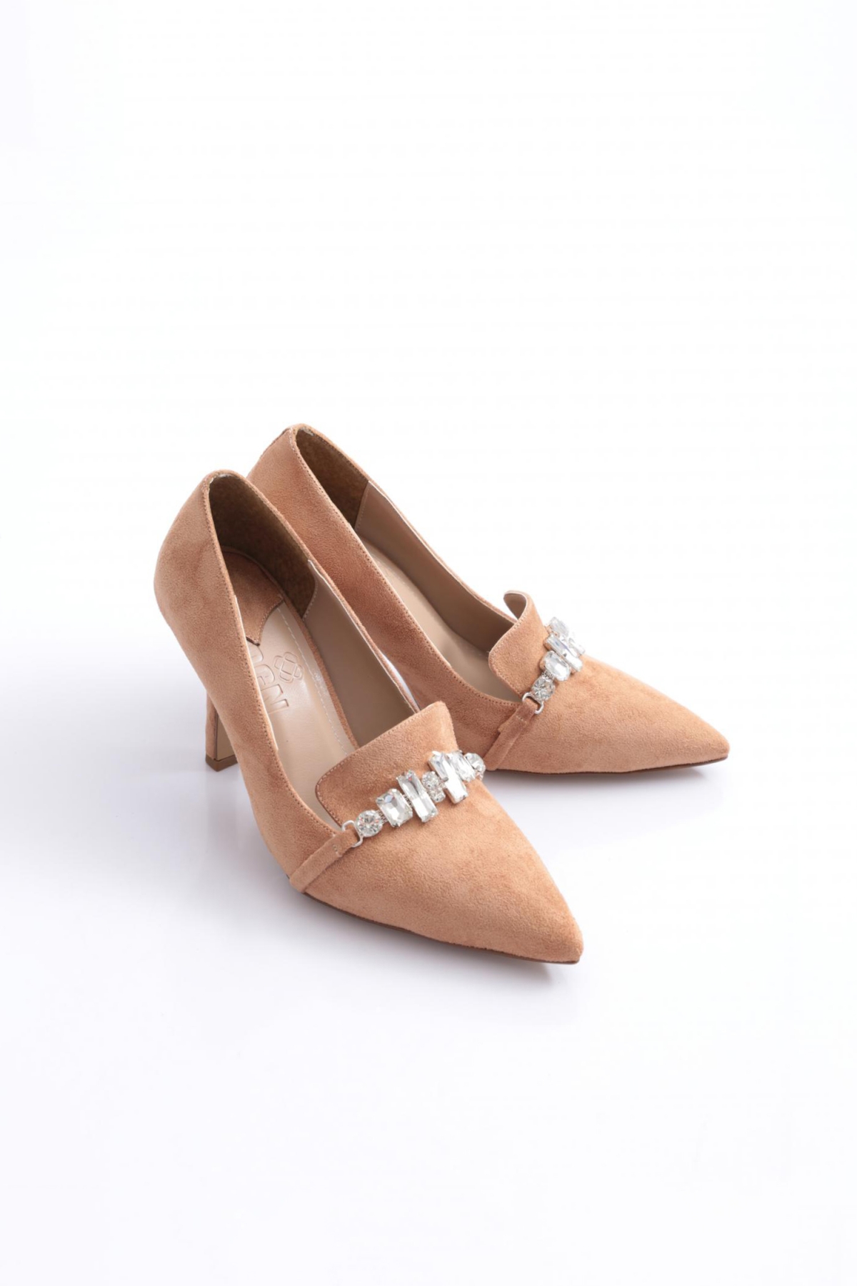 K3105-22K Kadin Sivri Burun Kristal Taşli İnce Topuklu Ayakkabi - Görsel 3