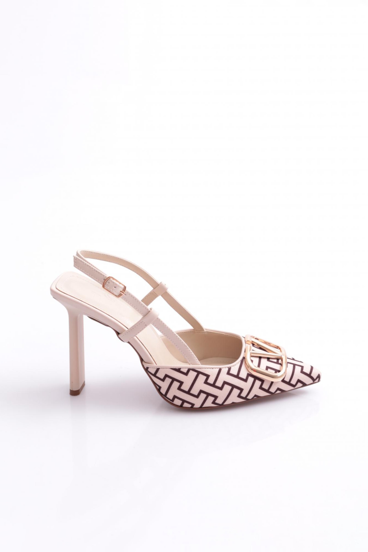 C5025 Kadin Arkadan Bağlamali Topuklu Ayakkabi - Görsel 2