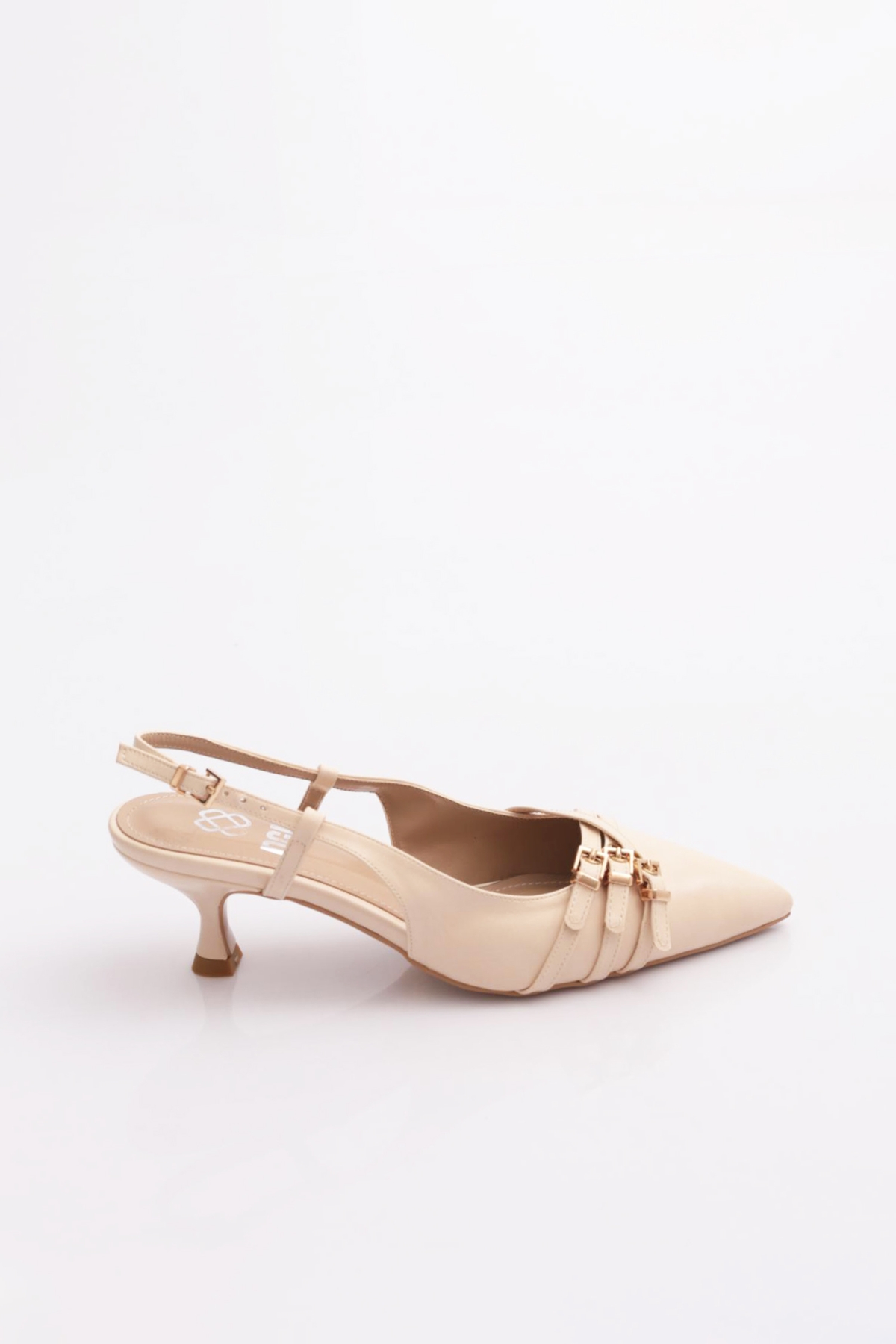 6851 Kadin Kemer Detayli Topuklu Ayakkabi - Görsel 2