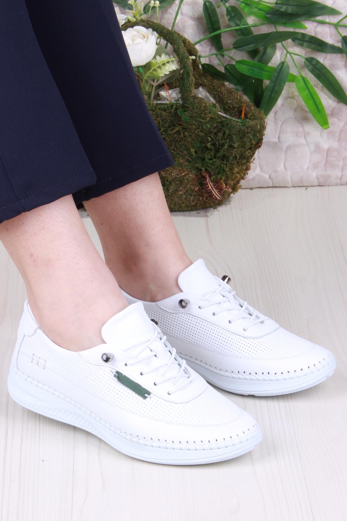 429550 Anatomik Rahat Esnek Hakiki Deri Kadın Ayakkabı - Görsel 2