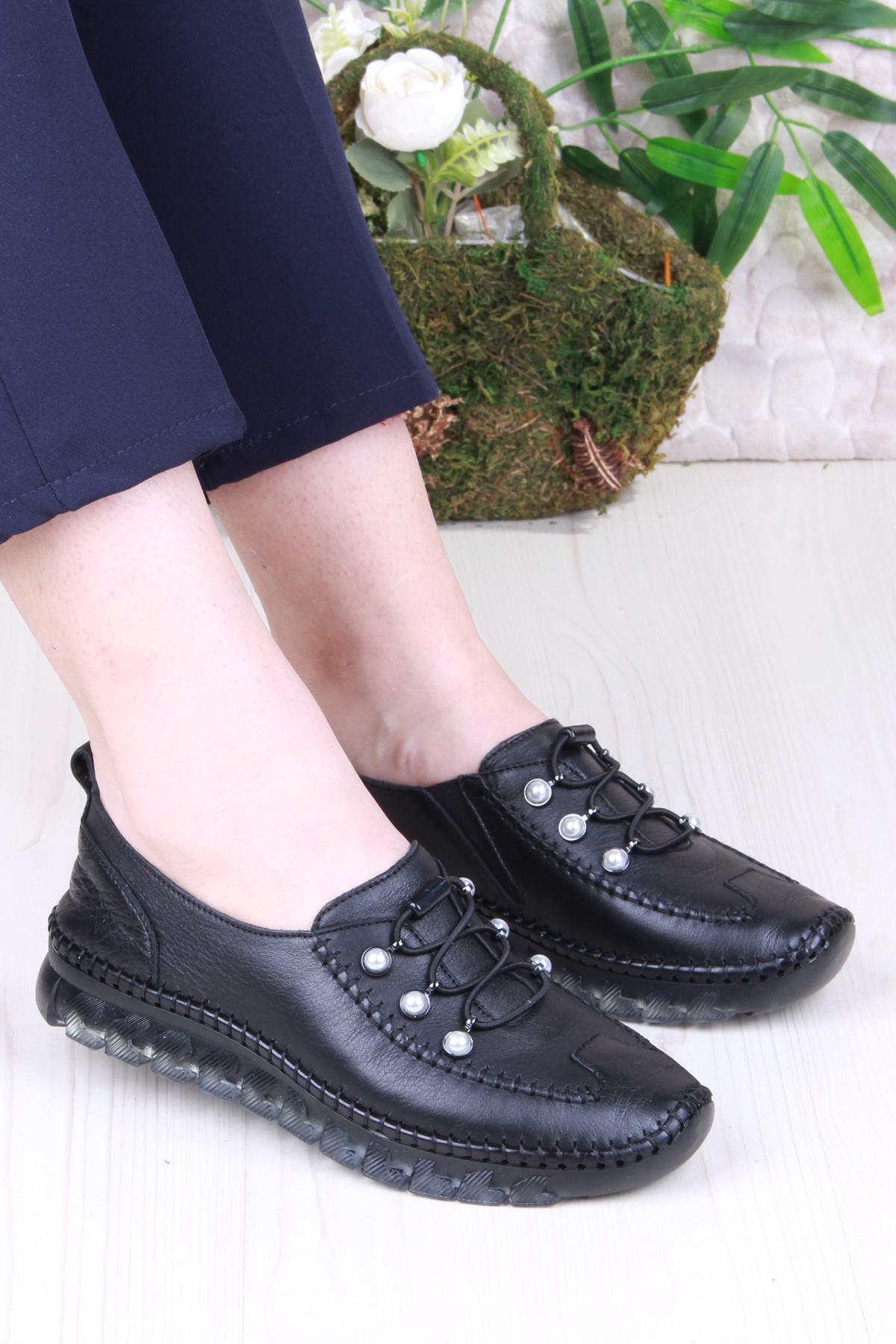 429871 Anatomik Rahat Esnek Hakiki Deri Kadın Ayakkabı - Görsel 2