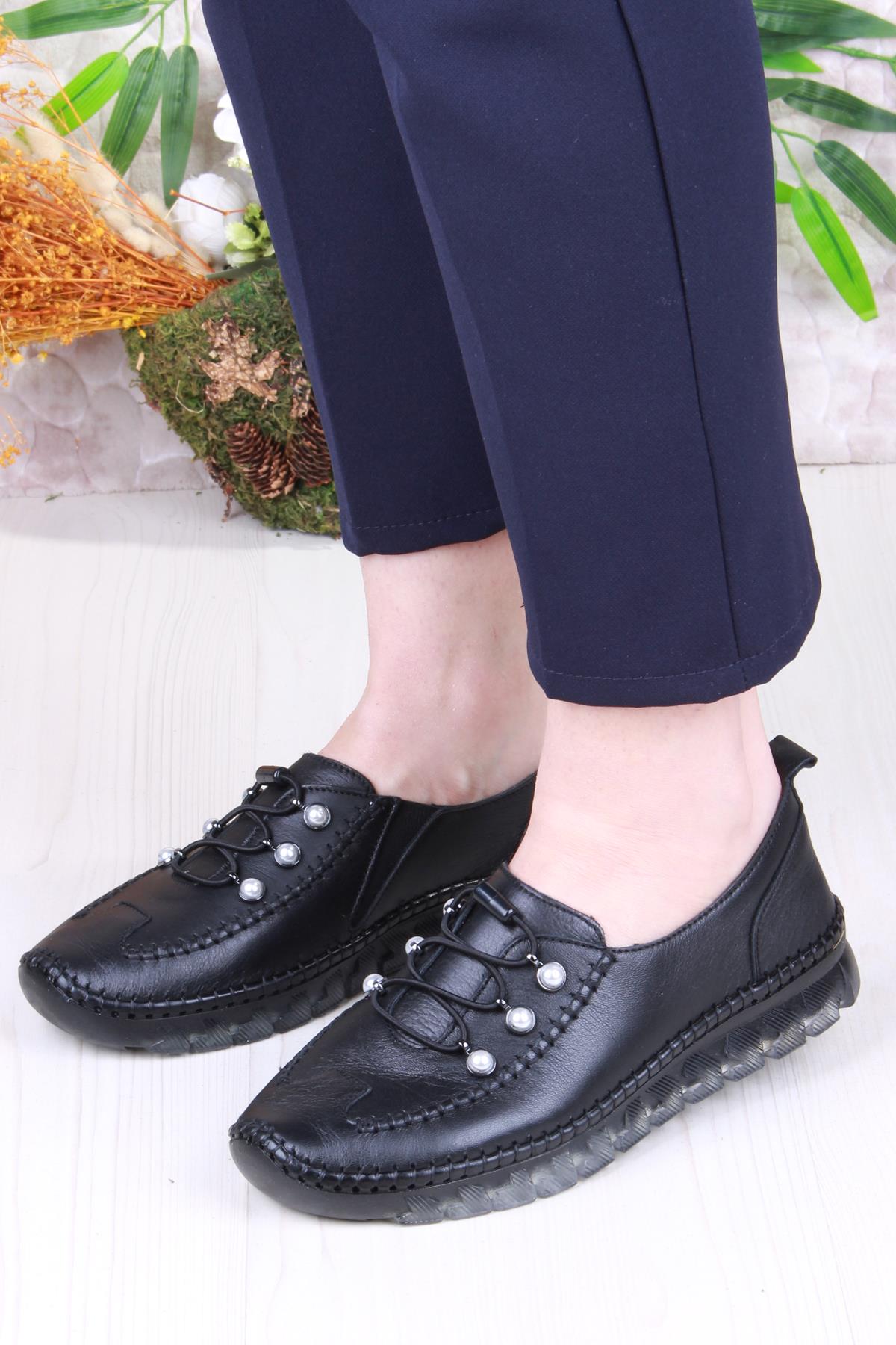 429871 Anatomik Rahat Esnek Hakiki Deri Kadın Ayakkabı - Görsel 3