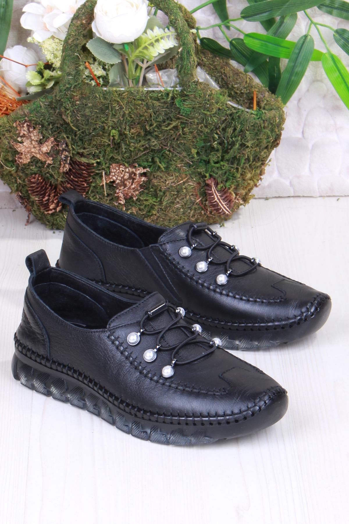 429871 Anatomik Rahat Esnek Hakiki Deri Kadın Ayakkabı - Görsel 4