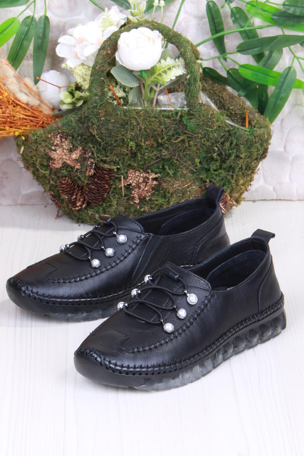 429871 Anatomik Rahat Esnek Hakiki Deri Kadın Ayakkabı - Görsel 5