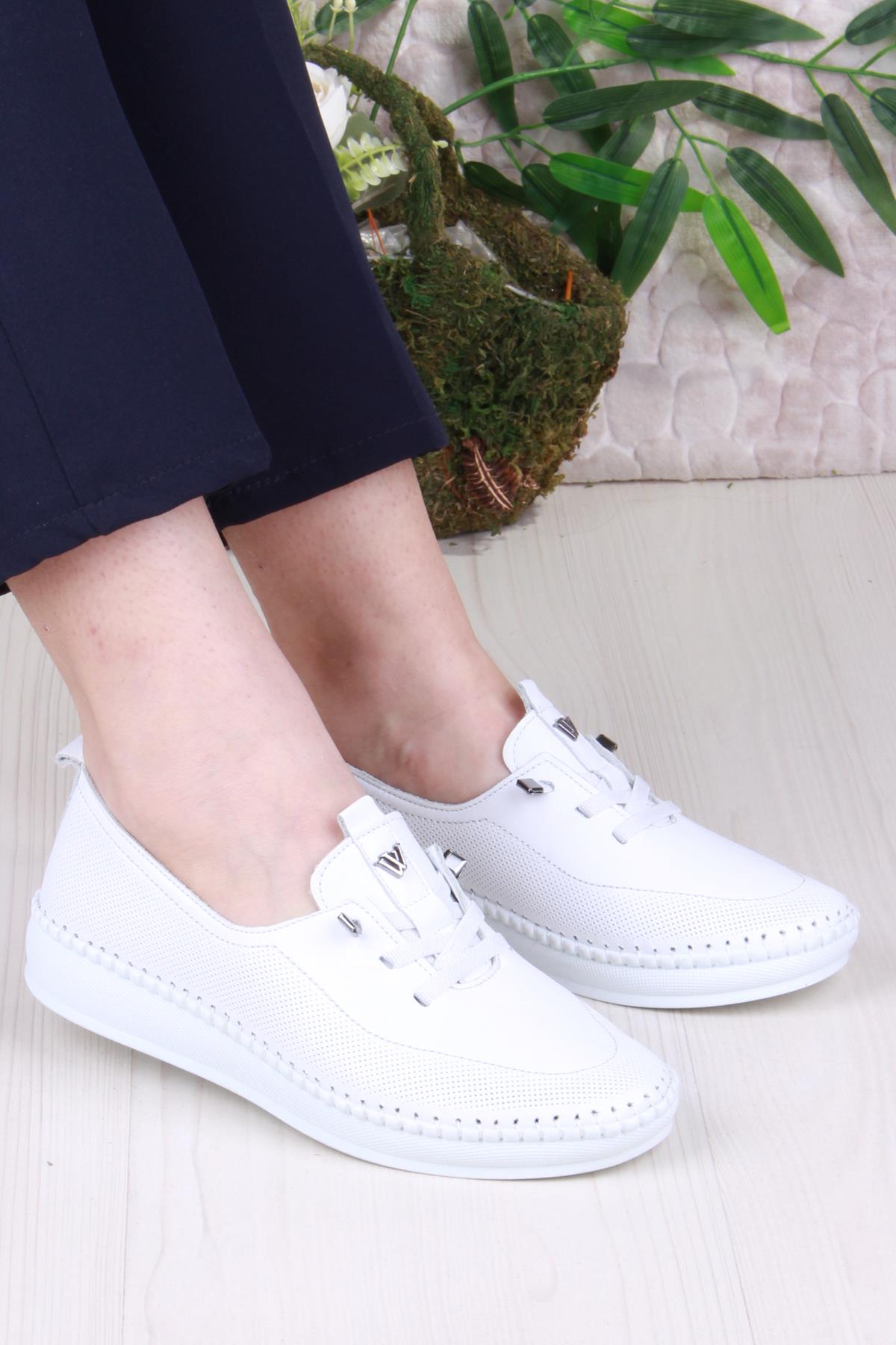 42083 Anatomik Rahat Esnek Hakiki Deri Kadın Ayakkabı - Görsel 2