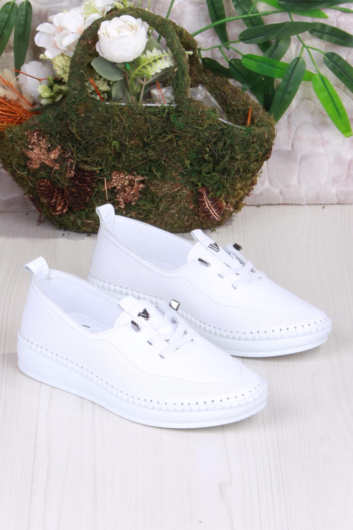 42083 Anatomik Rahat Esnek Hakiki Deri Kadın Ayakkabı - Görsel 4