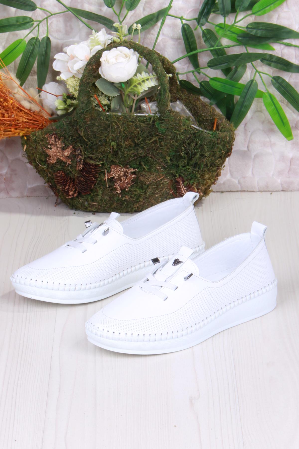 42083 Anatomik Rahat Esnek Hakiki Deri Kadın Ayakkabı - Görsel 5