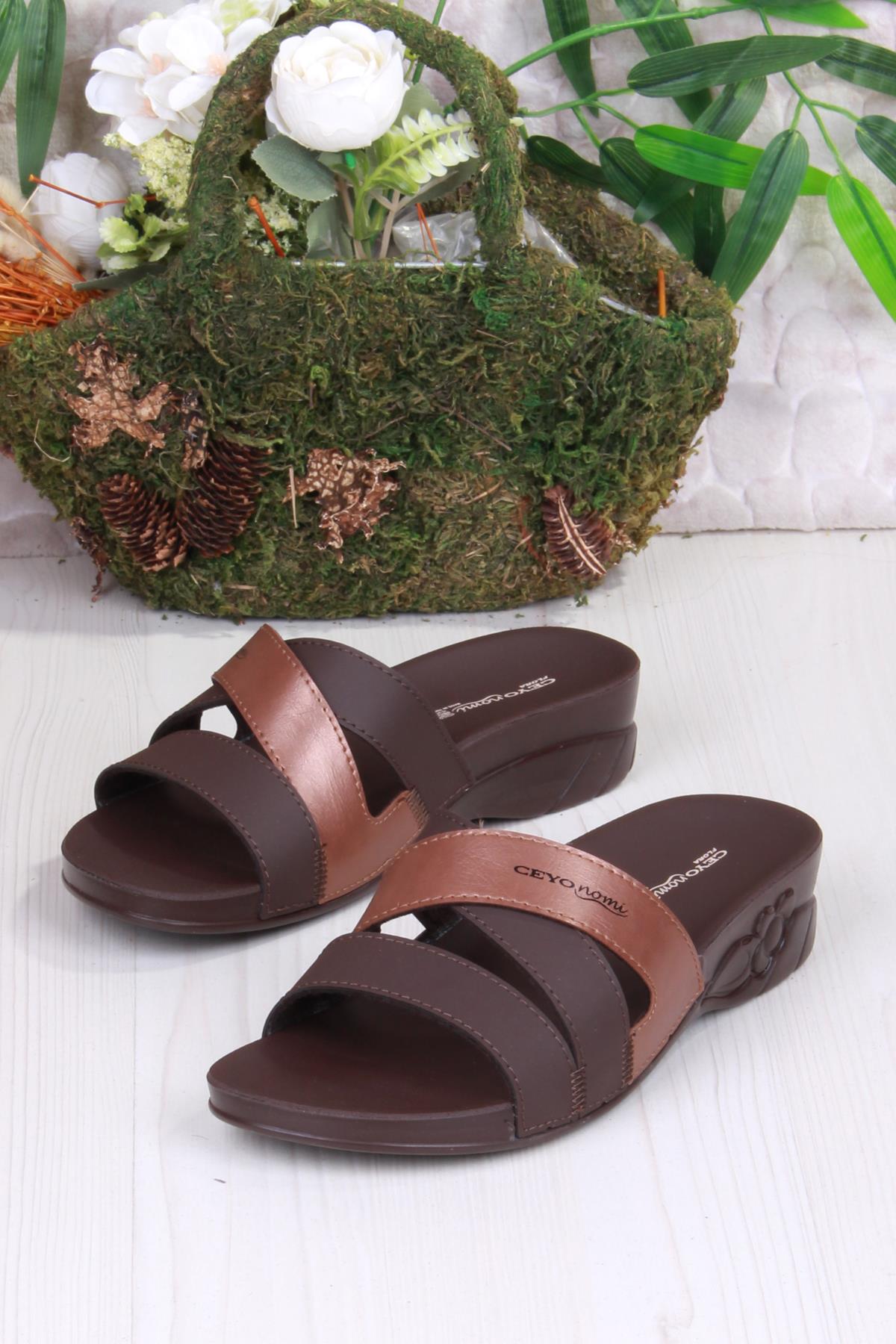 Ceyo Ceyo Kahverengi Flora-13 Kahve Rahat Ortapedik Kadın Terlik Sandalet & Terlik | Flo Kahverengi - 5. görsel