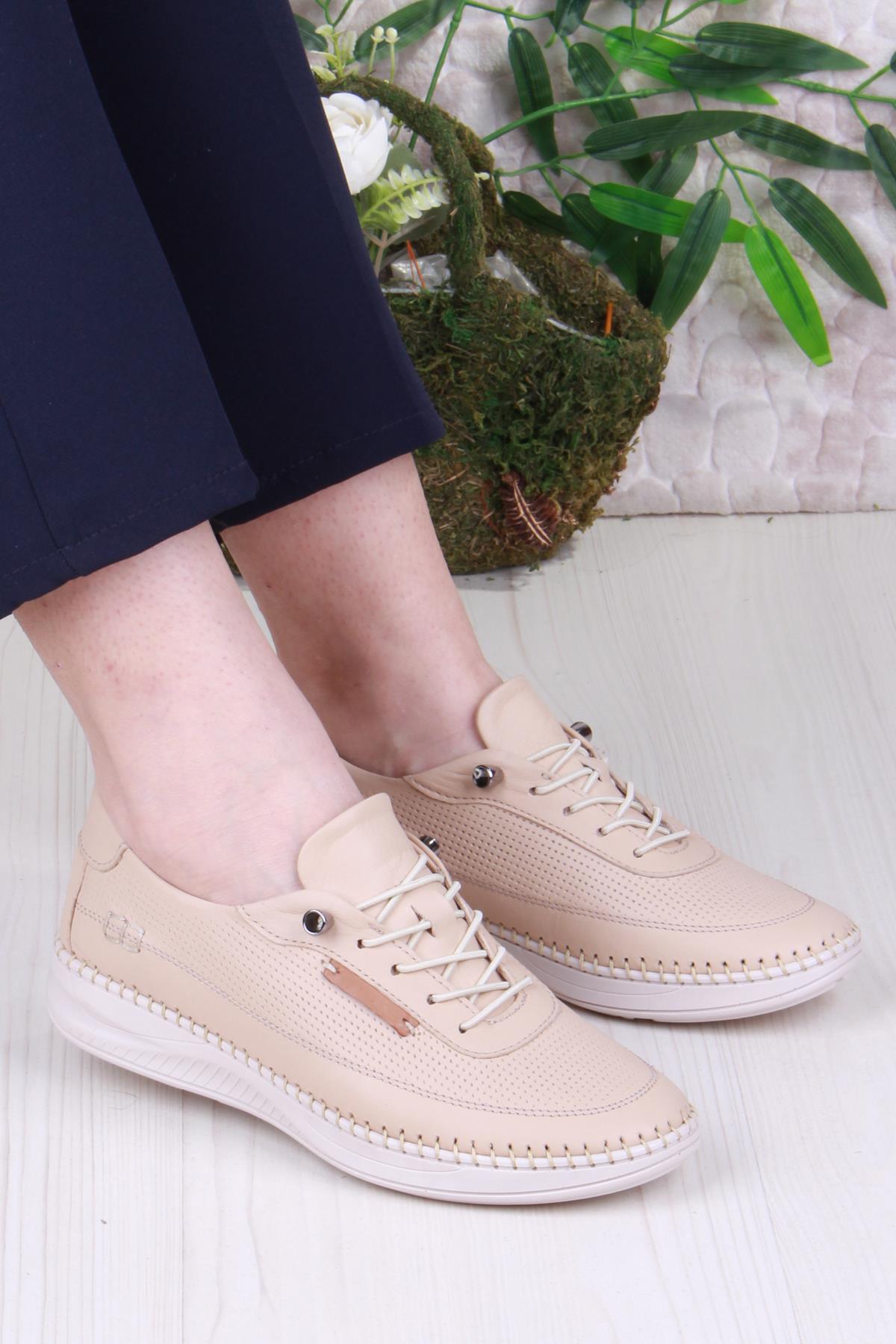 429550 Anatomik Rahat Esnek Hakiki Deri Kadın Ayakkabı - Görsel 2