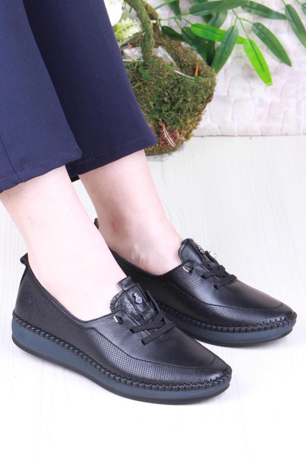 42083 Anatomik Rahat Esnek Hakiki Deri Kadın Ayakkabı - Görsel 2