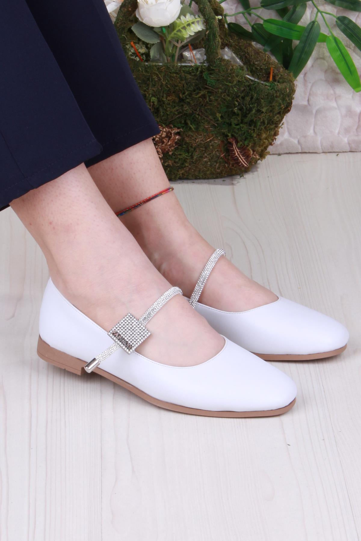 01-625 Soft Taş Toka Detaylı Rahat Kadın Babet - Görsel 2