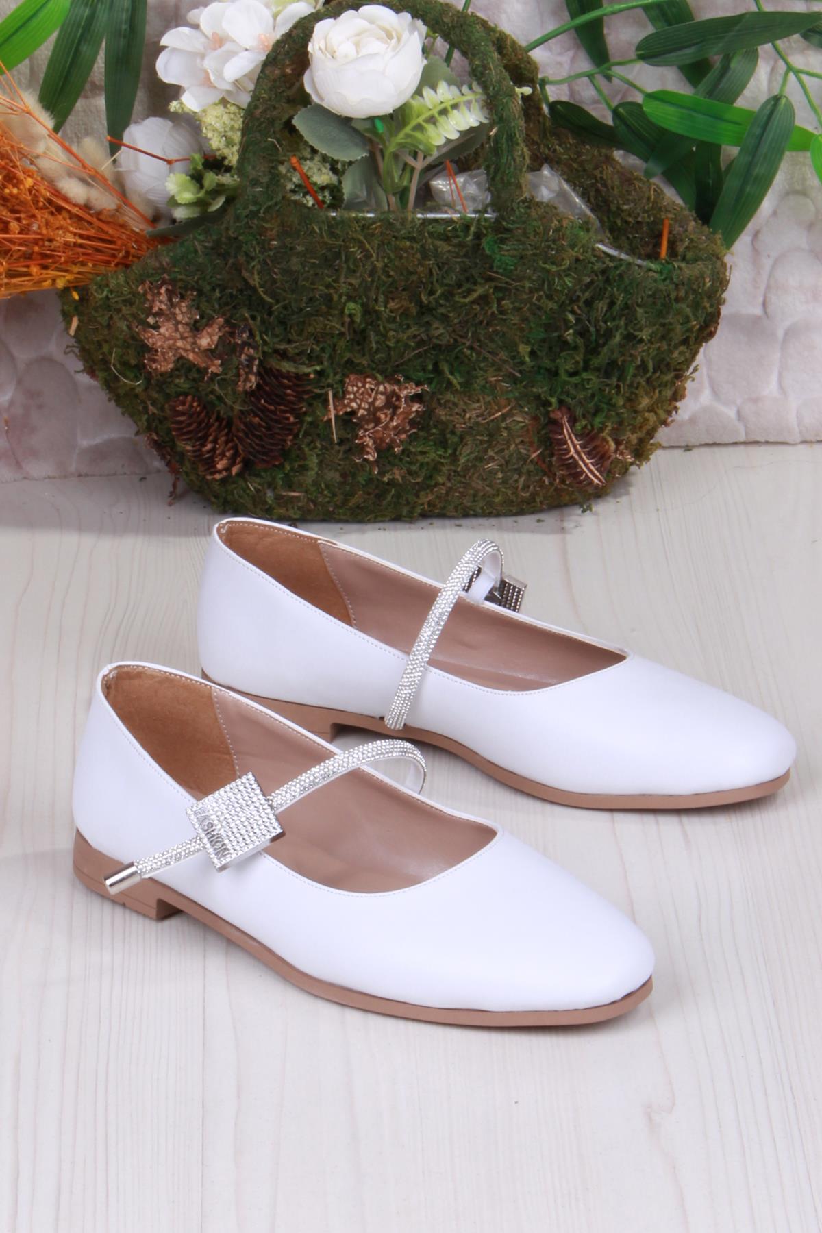 01-625 Soft Taş Toka Detaylı Rahat Kadın Babet - Görsel 4