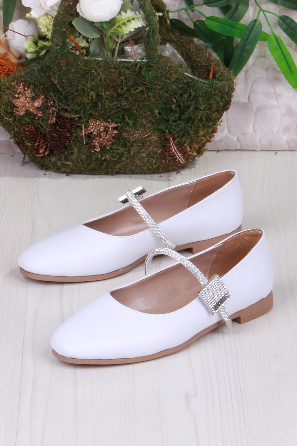 01-625 Soft Taş Toka Detaylı Rahat Kadın Babet - Görsel 5