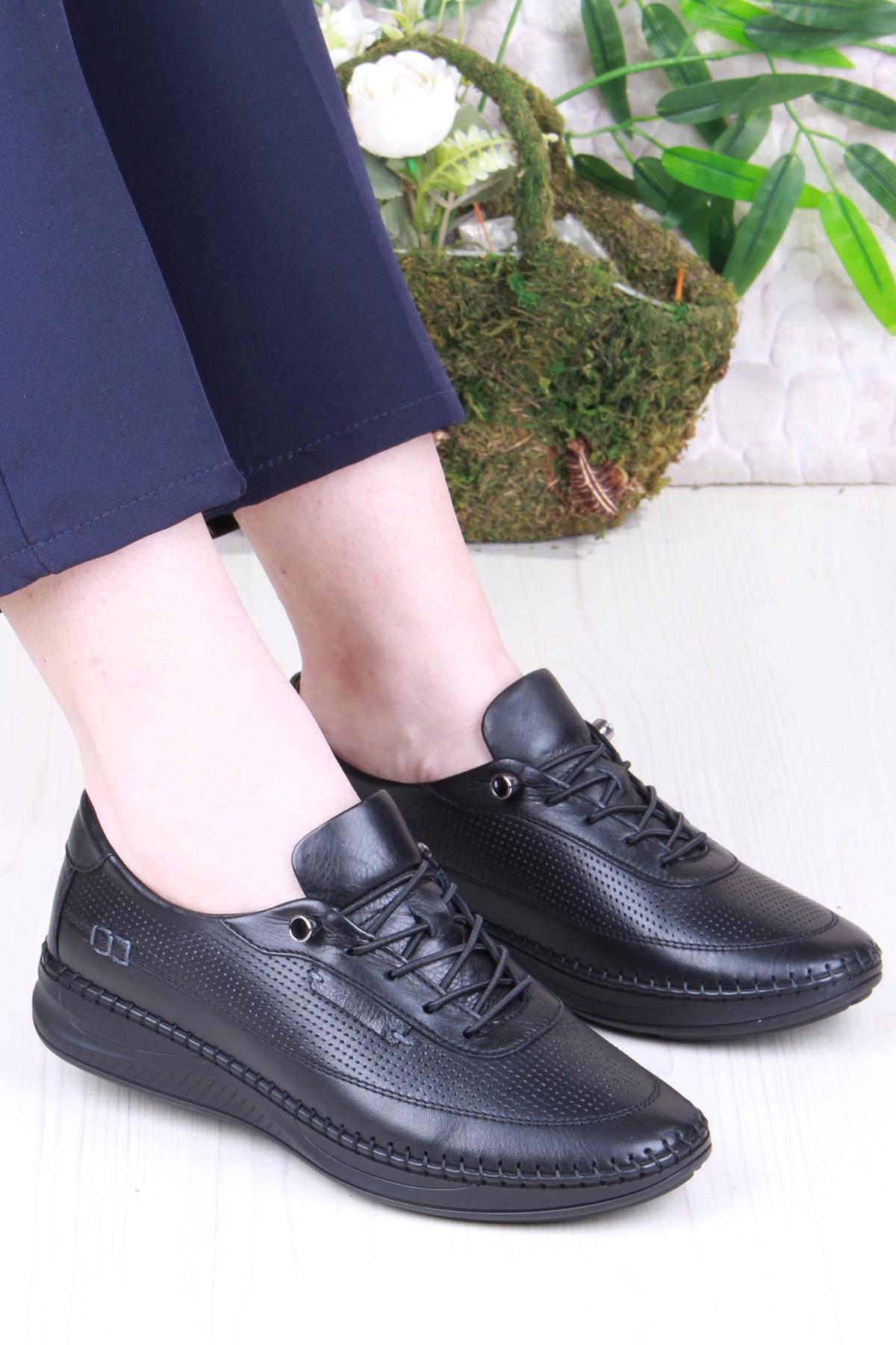 429550 Anatomik Rahat Esnek Hakiki Deri Kadın Ayakkabı - Görsel 2