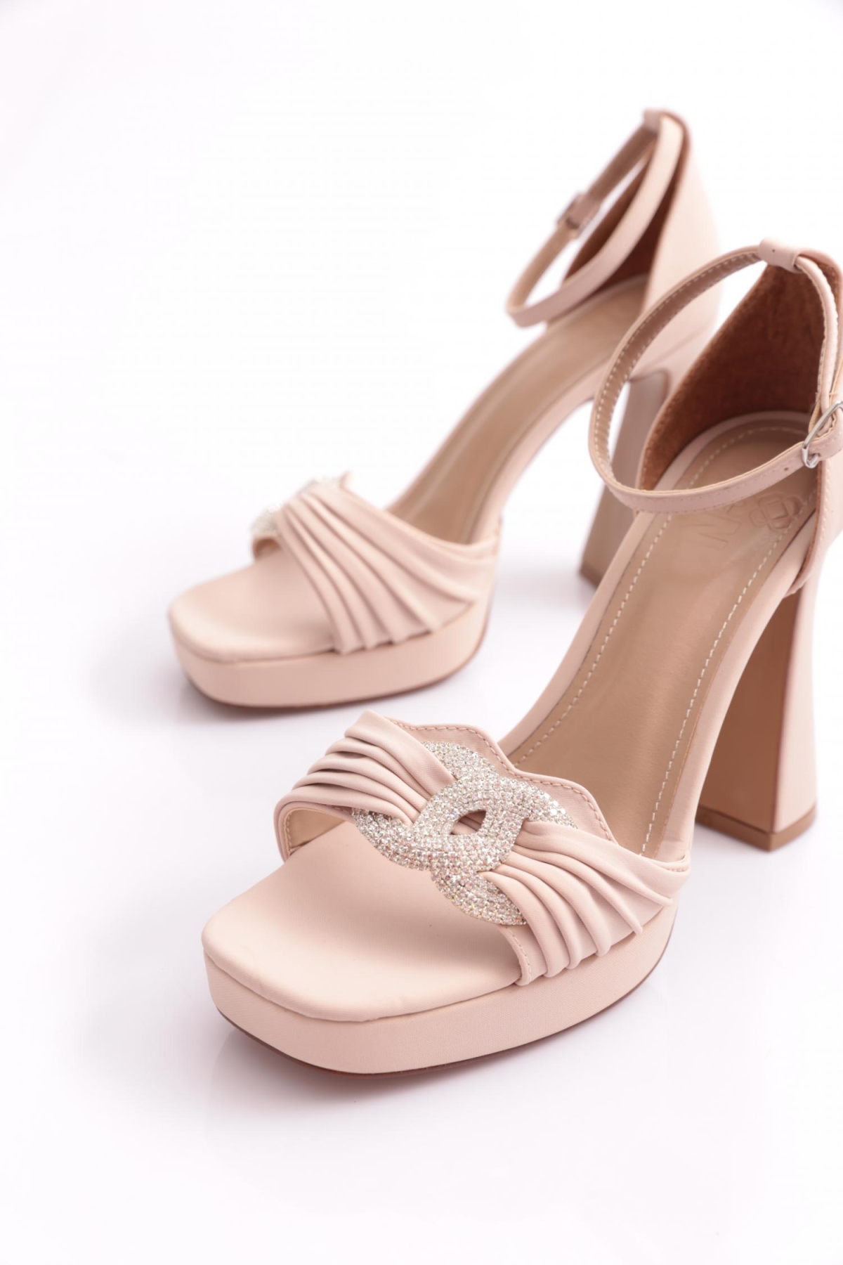 C5115 Kadin Bilekten Bağlama Topuklu Abiye Ayakabi - Görsel 5