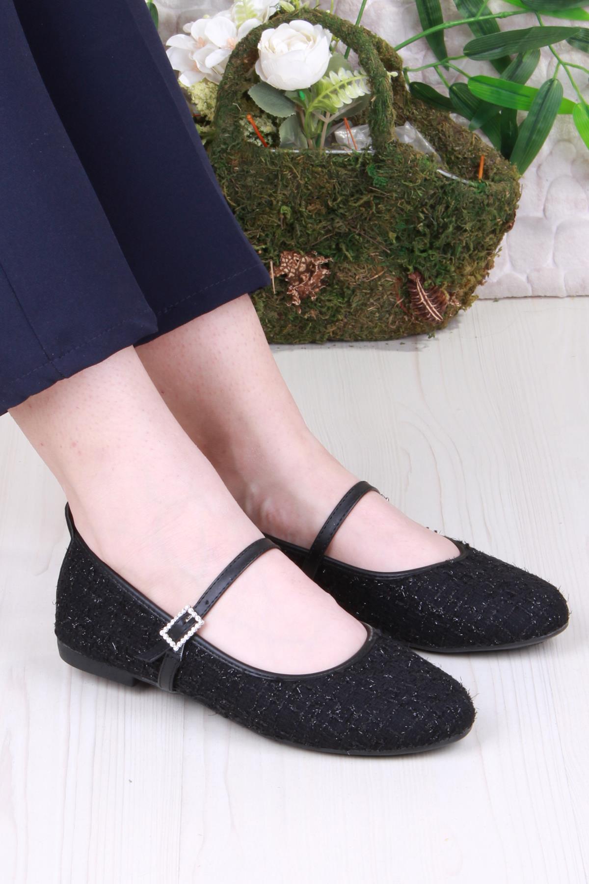 01-629 Soft Toka Detaylı Şık Ev İş Ofis Rahat Günlük Ayakkabı Kadın Babet - Görsel 2