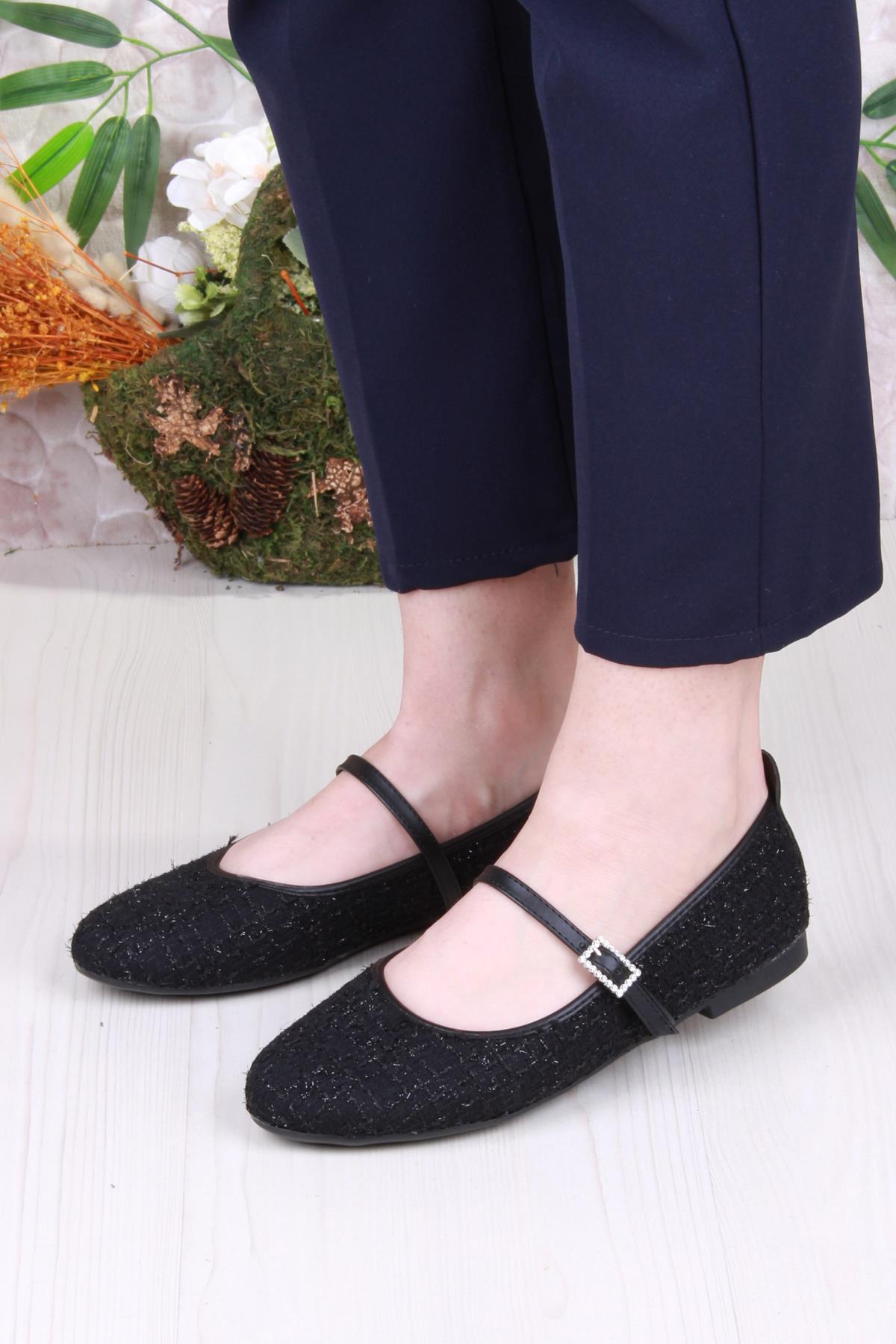01-629 Soft Toka Detaylı Şık Ev İş Ofis Rahat Günlük Ayakkabı Kadın Babet - Görsel 3
