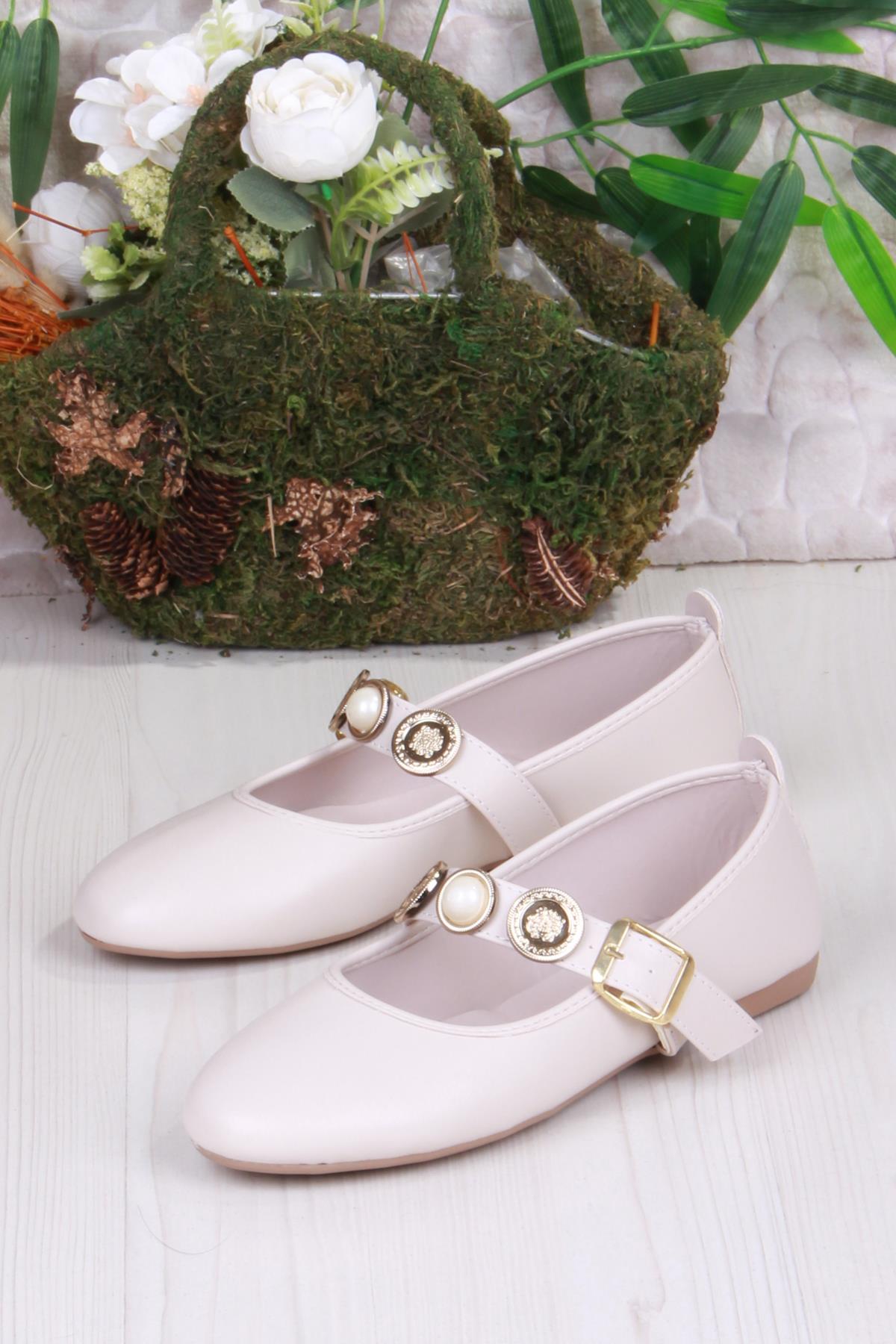 01-633 Soft Toka Detaylı Şık Ev İş Ofis Rahat Günlük Ayakkabı Kadın Babet - Görsel 5