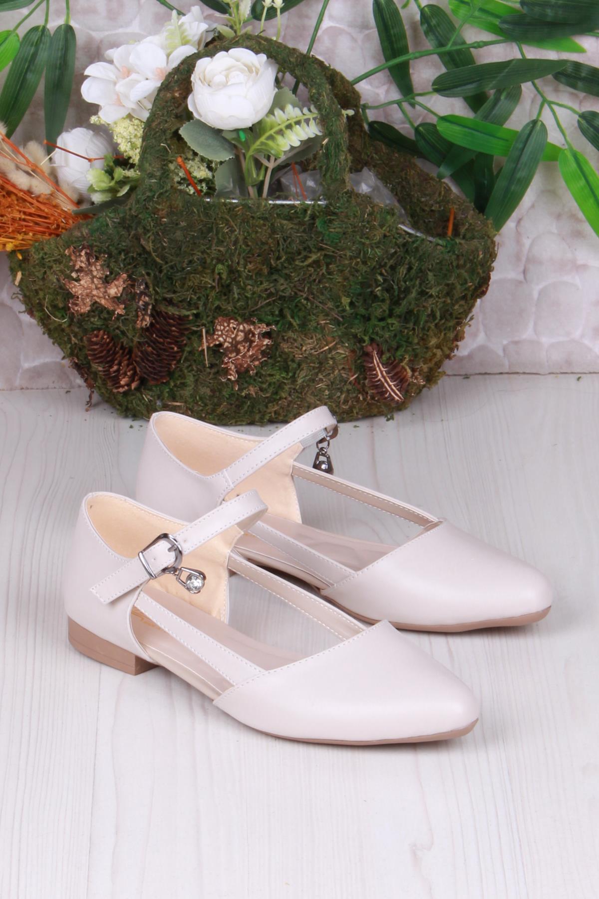 01-634 Soft Toka Detaylı Şık Ev İş Ofis Rahat Günlük Ayakkabı Kadın Babet - Görsel 4