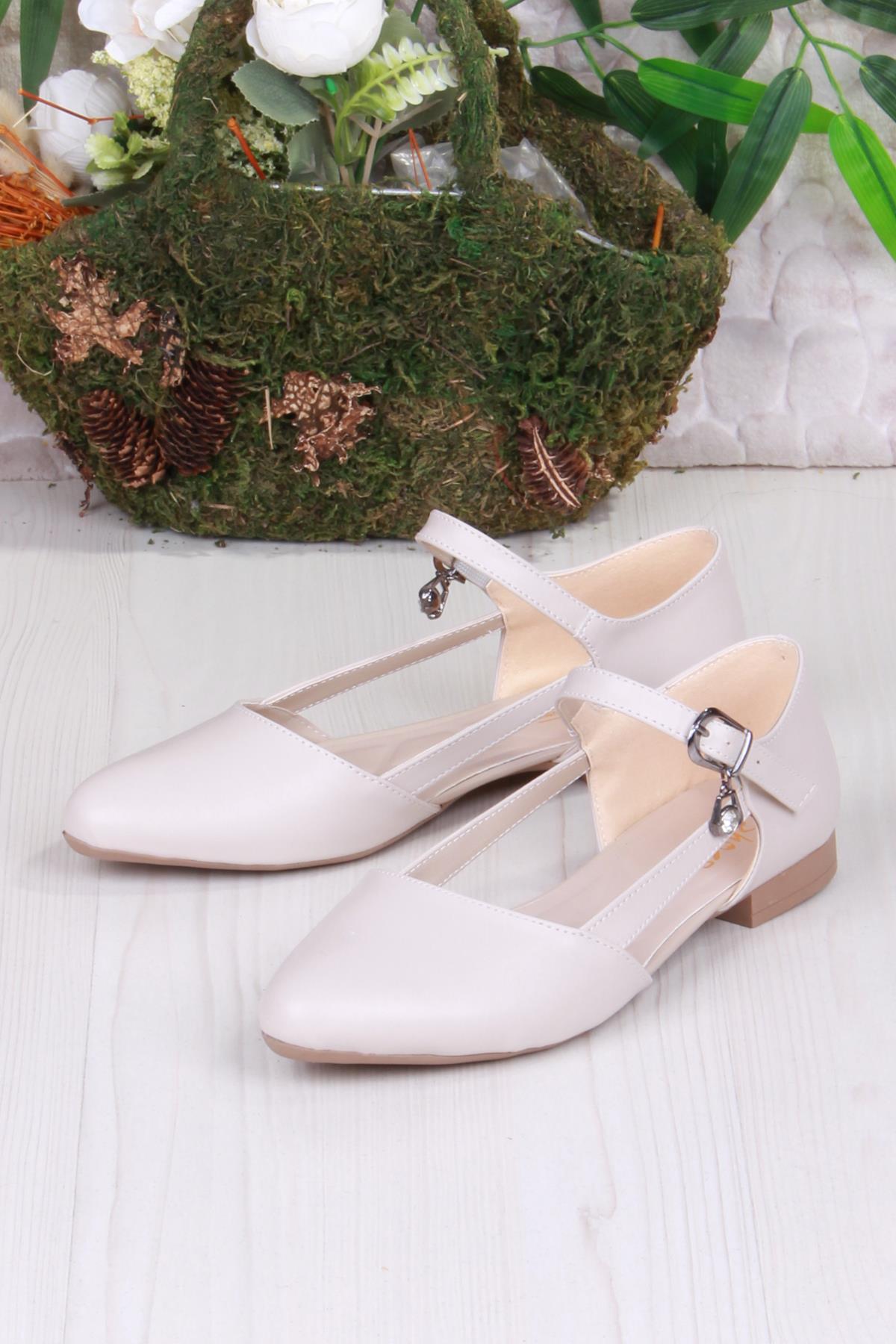 01-634 Soft Toka Detaylı Şık Ev İş Ofis Rahat Günlük Ayakkabı Kadın Babet - Görsel 5