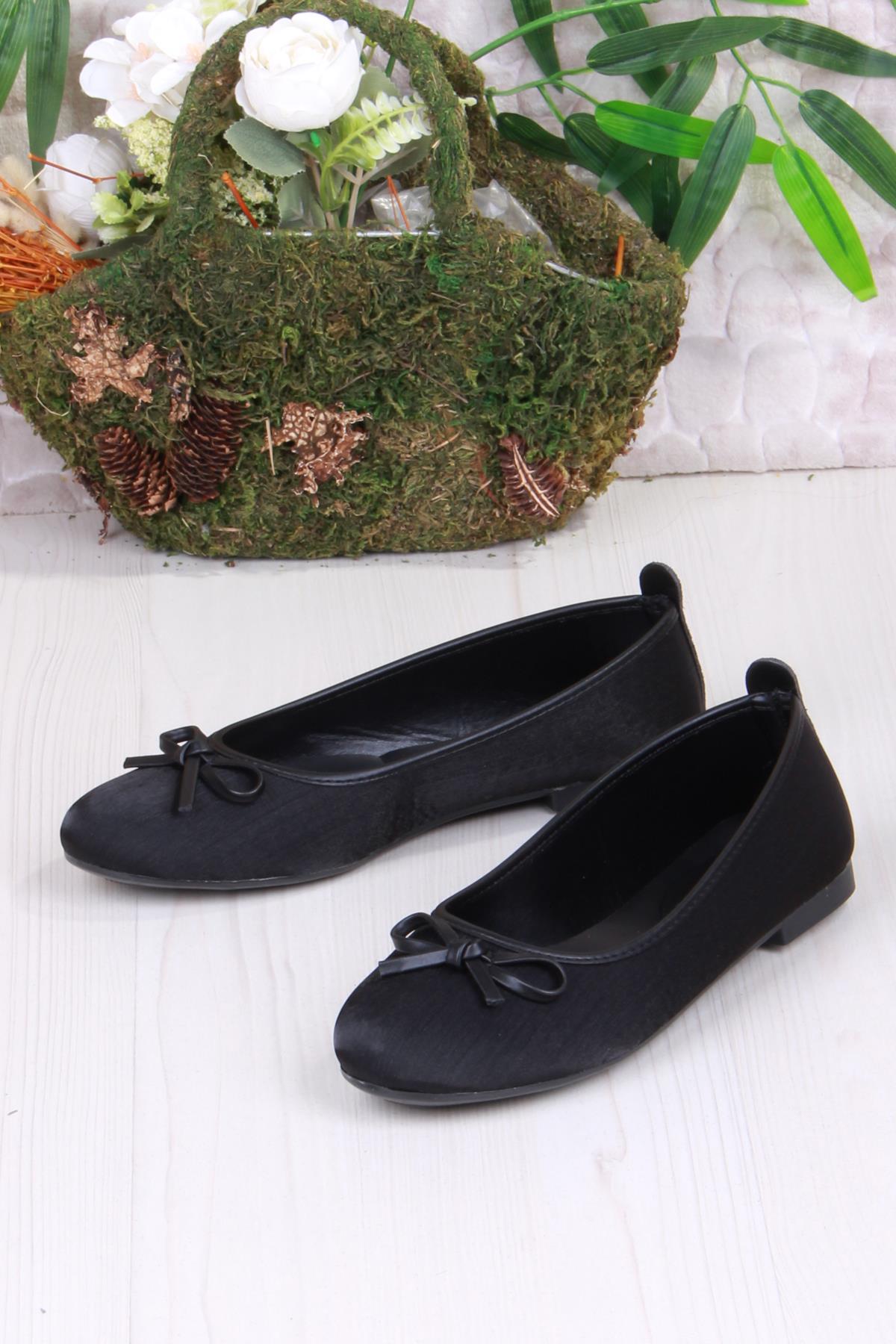 01-631 Soft Fiyonk Detaylı Şık Ev İş Ofis Rahat Günlük Ayakkabı Kadın Babet - Görsel 5